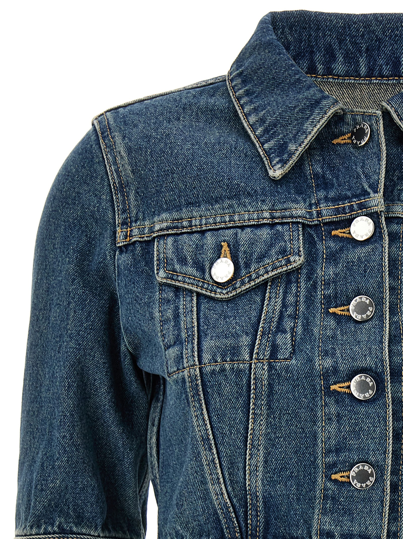 Cropped denim jacket GFB316SOOO12OYF0008 (Prada / カジュアルジャケット・ベスト ) | Prada (プラダ)(2)