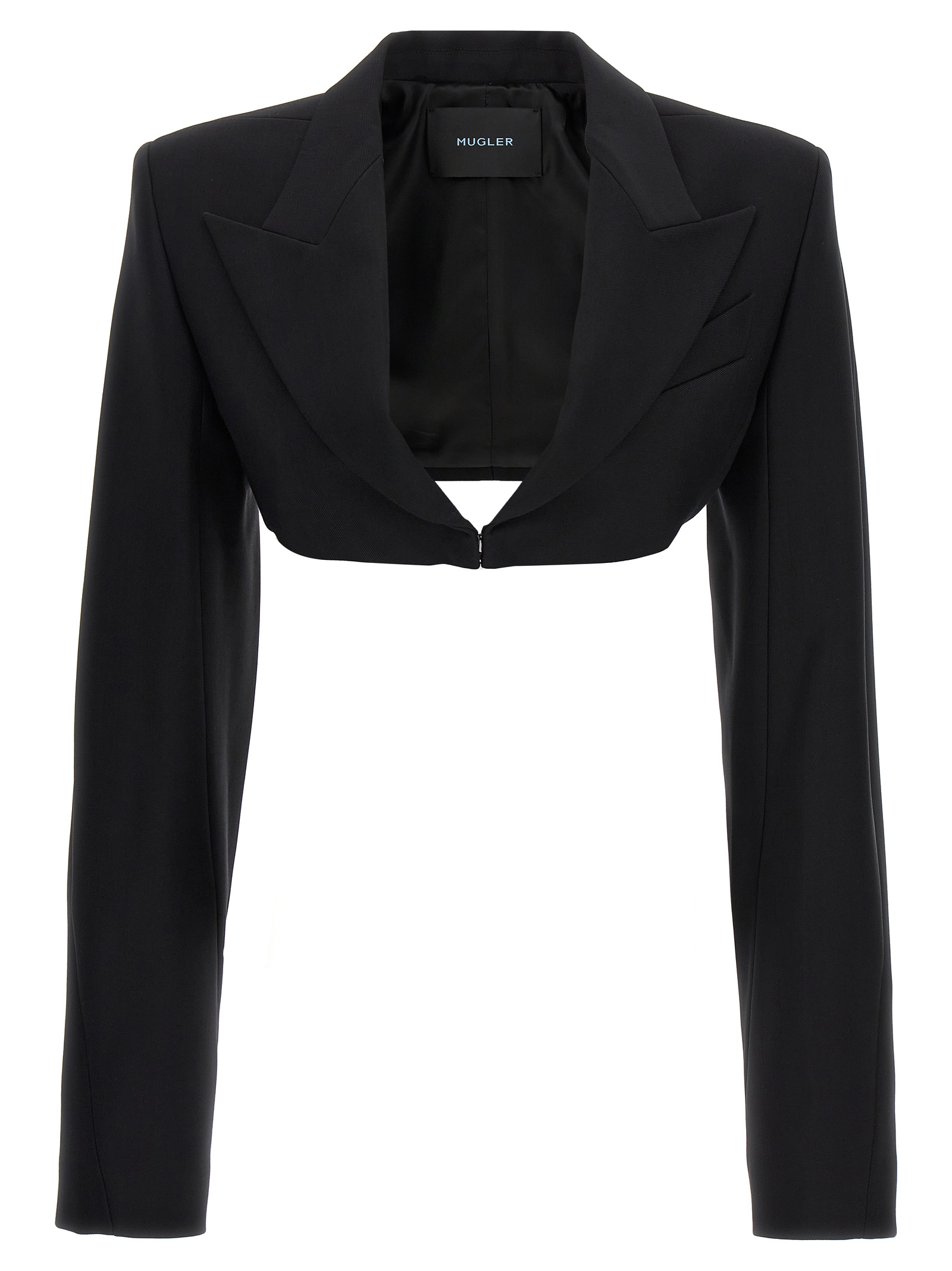 Cropped jacket with padded shoulders 23W1VE03801821999 (MUGLER / カジュアルジャケット・ベスト ) | MUGLER (ミュグレー)