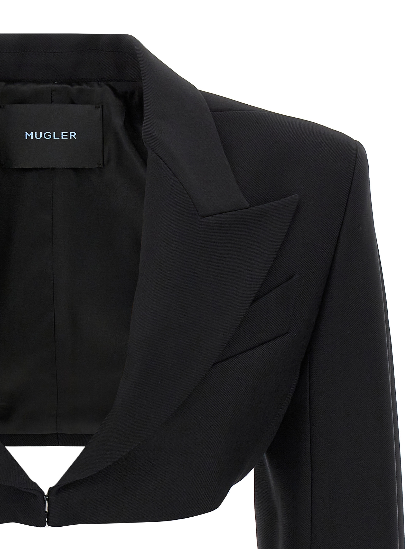 Cropped jacket with padded shoulders 23W1VE03801821999 (MUGLER / カジュアルジャケット・ベスト ) | MUGLER (ミュグレー)(2)
