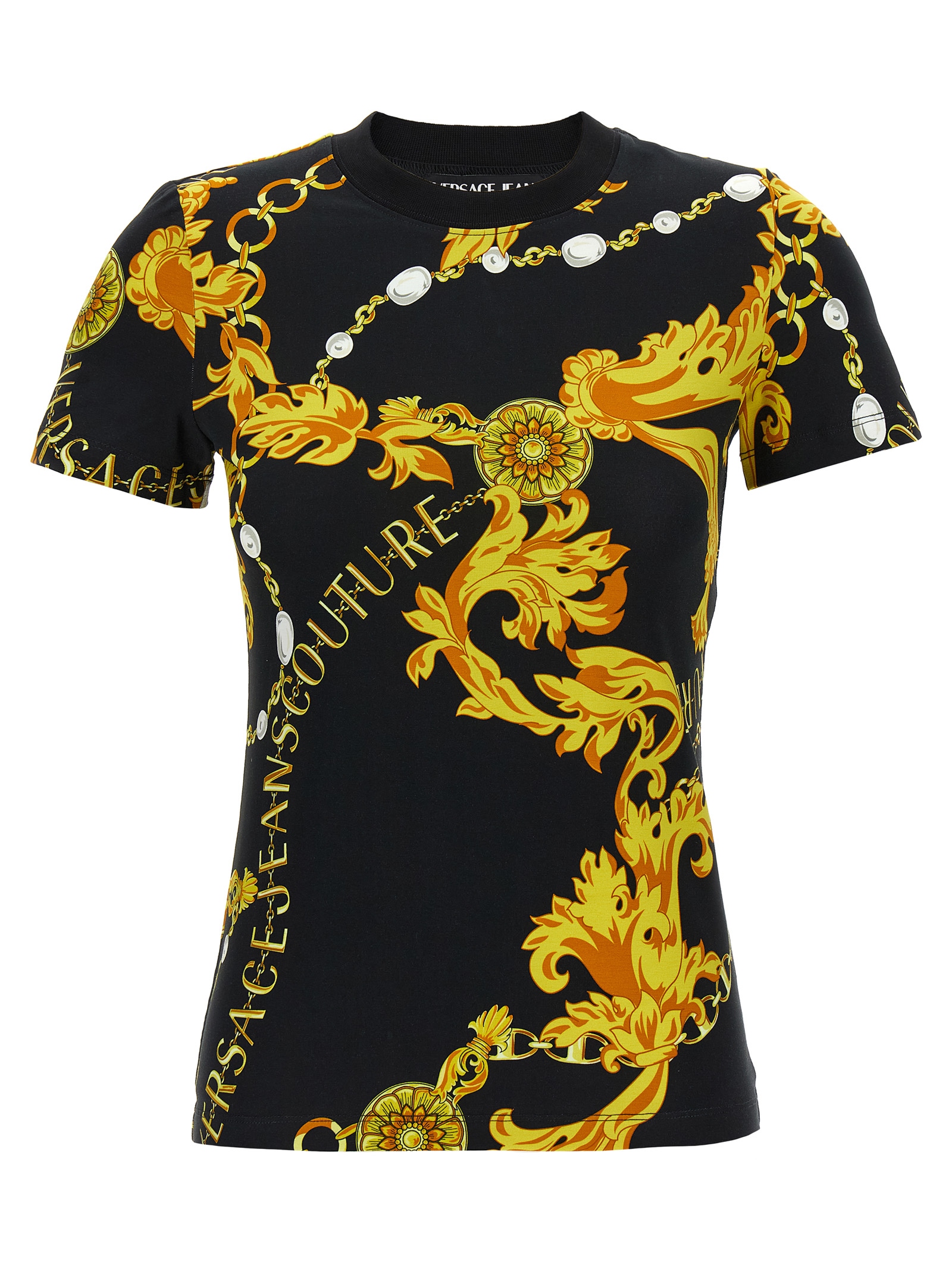 'Chain Couture' T-shirt 75HAH608JS214G89 (VERSACE JEANS COUTURE / Tシャツ・カットソー ) | VERSACE JEANS COUTURE (ヴェルサーチェ ジーンズ クチュール)