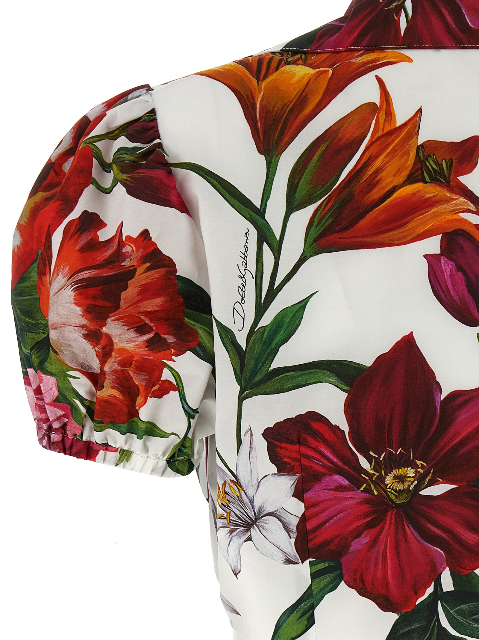 Tシャツ・カットソー Dolce & Gabbana FW25 Floral crop shirt (F5T66THS5TQ HA5PB) Flower-bouquet print poplin shirt in Print for Women