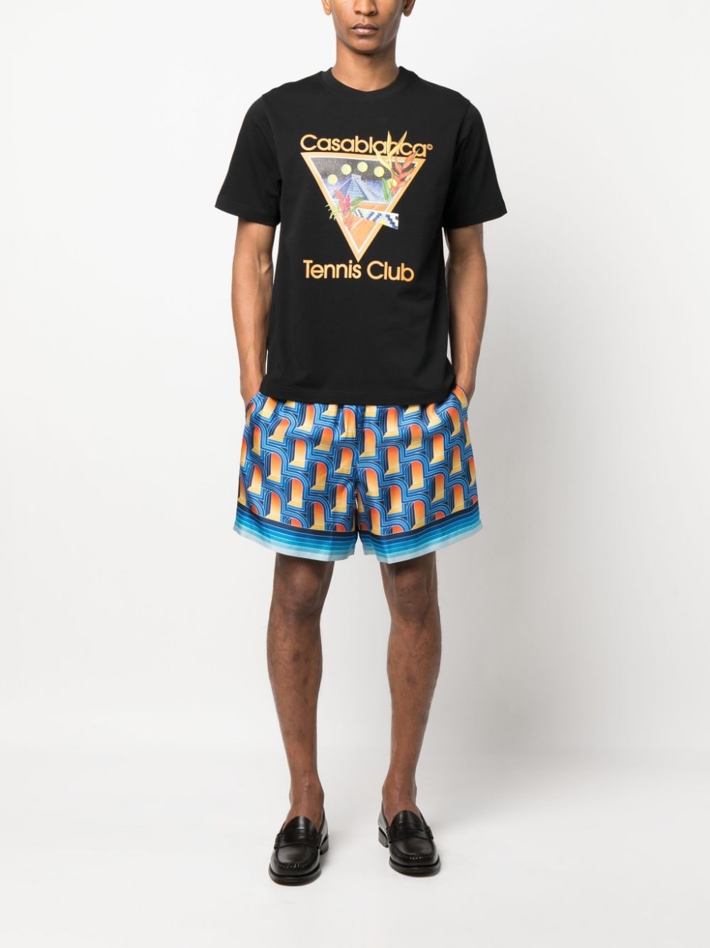 Casablanca T-shirts and Polos Black MS23JTS00115TENNISCLUBICON (Casablanca / Tシャツ・カットソー ) | Casablanca (カサブランカ)(2)