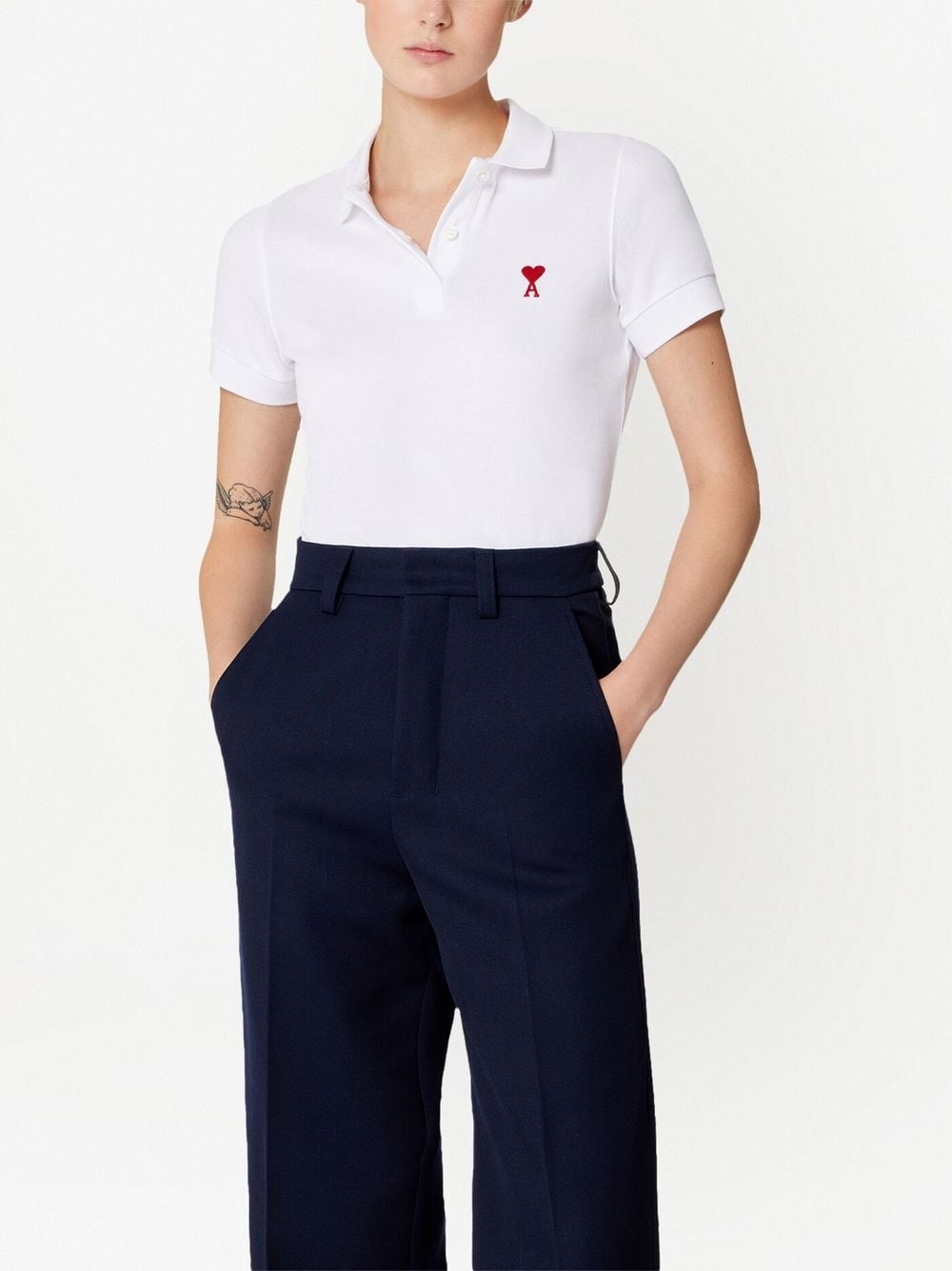 Ami Paris T-shirts and Polos White FPL001760100 (AMI Paris / ポロシャツ ) | AMI Paris (アミパリス)(2)