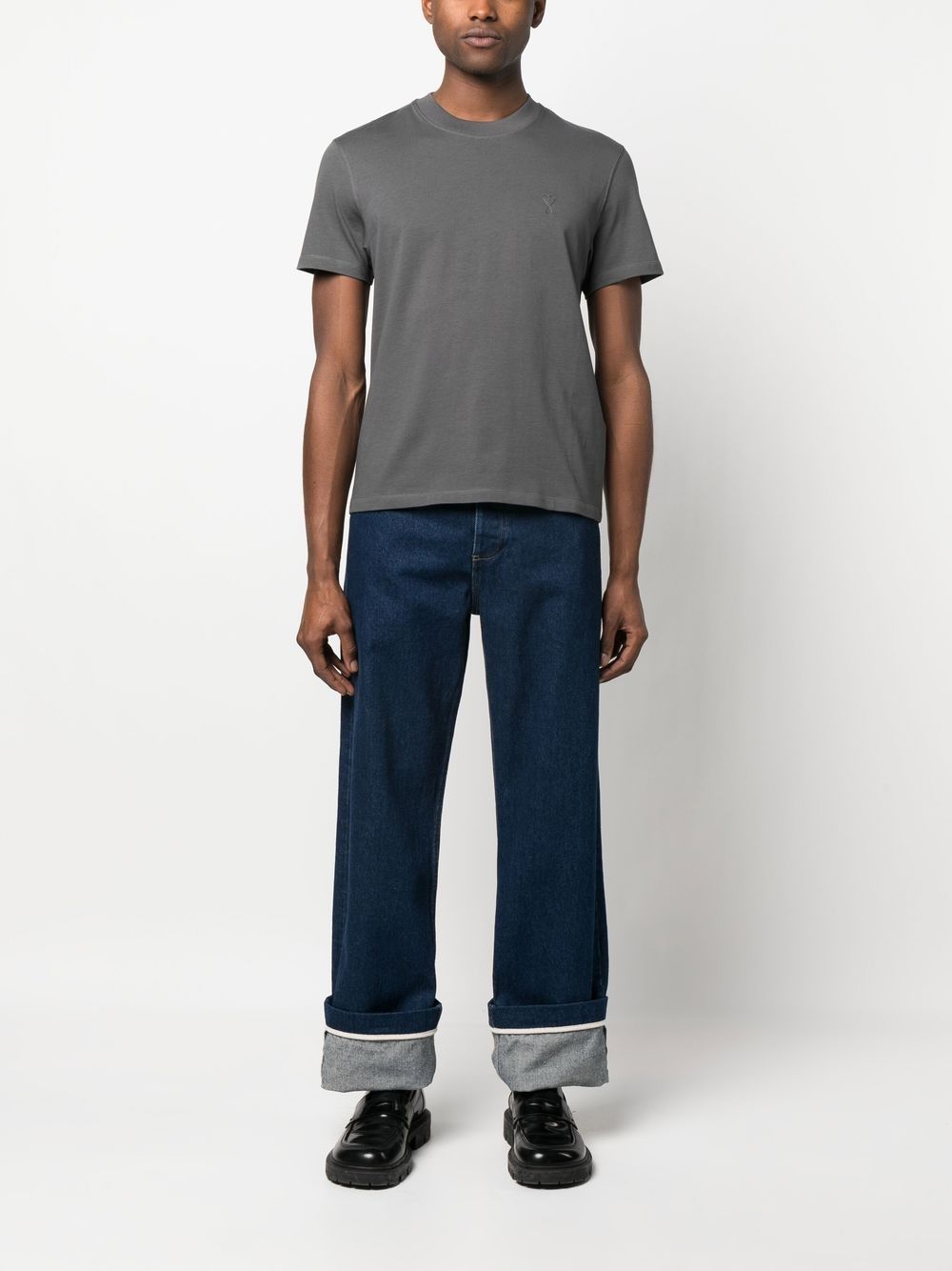 Ami Paris T-shirts and Polos Grey UTS022726081 (AMI Paris / Tシャツ・カットソー ) | AMI Paris (アミパリス)(4)