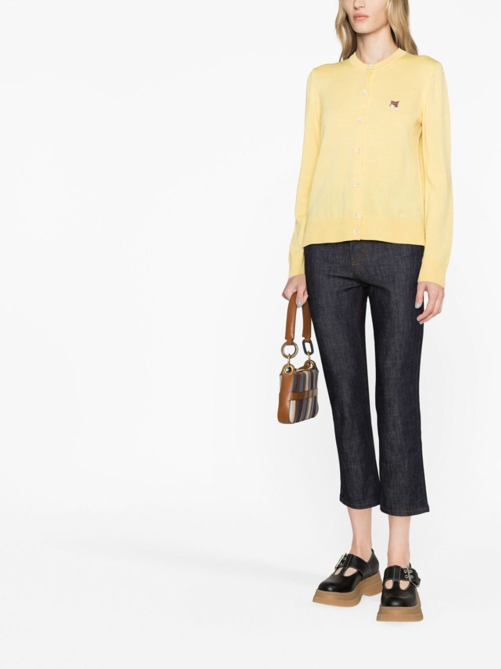 MAISON KITSUNE' Sweaters Yellow HW00521KT1036P724 (Maison Kitsuné / ニット・セーター・カーディガン ) | Maison Kitsuné (メゾン キツネ)(3)