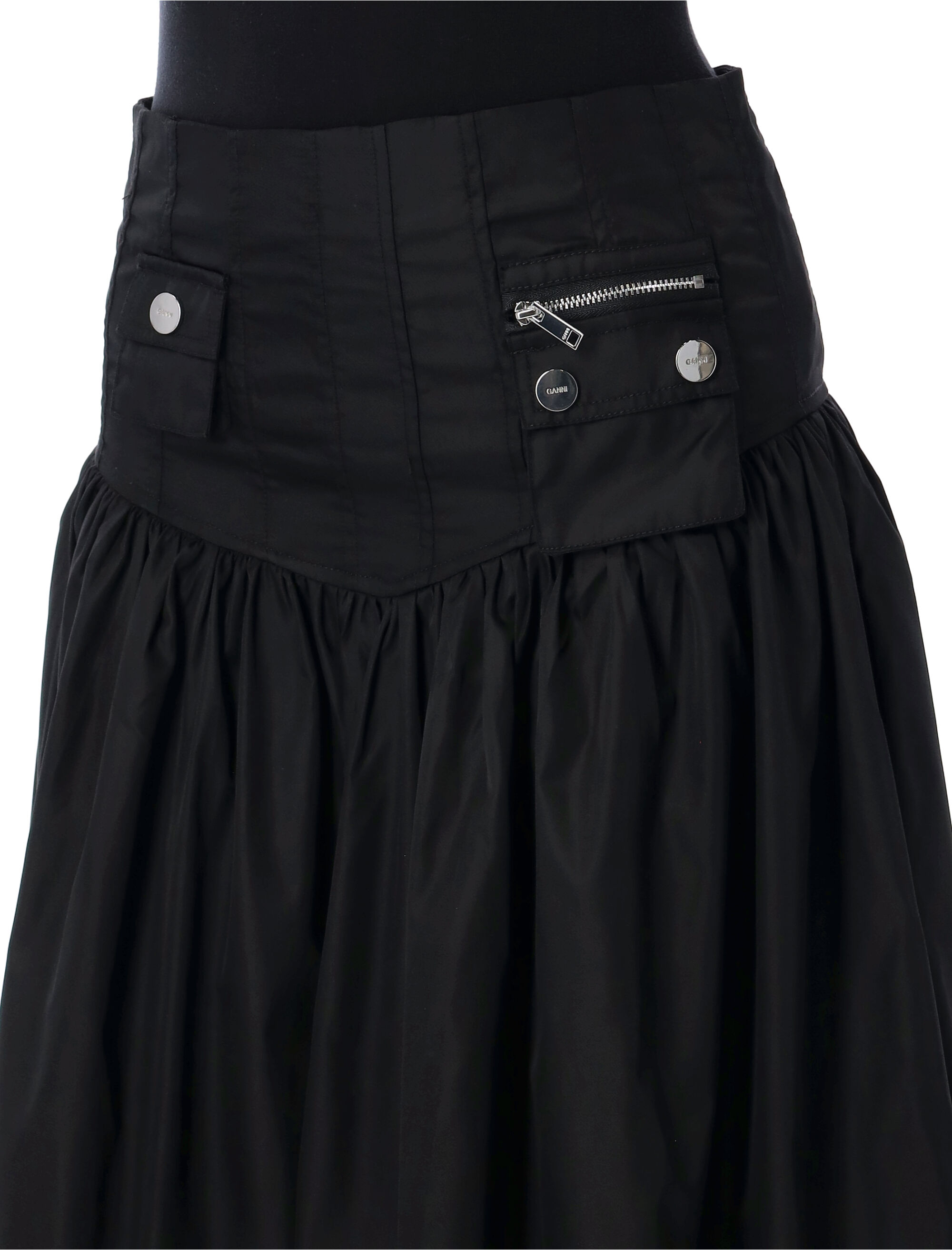 スカート Ganni 'Herringbone Canvas' skirt Ganni Black Herringbone Canvas Skirt | ModeSens