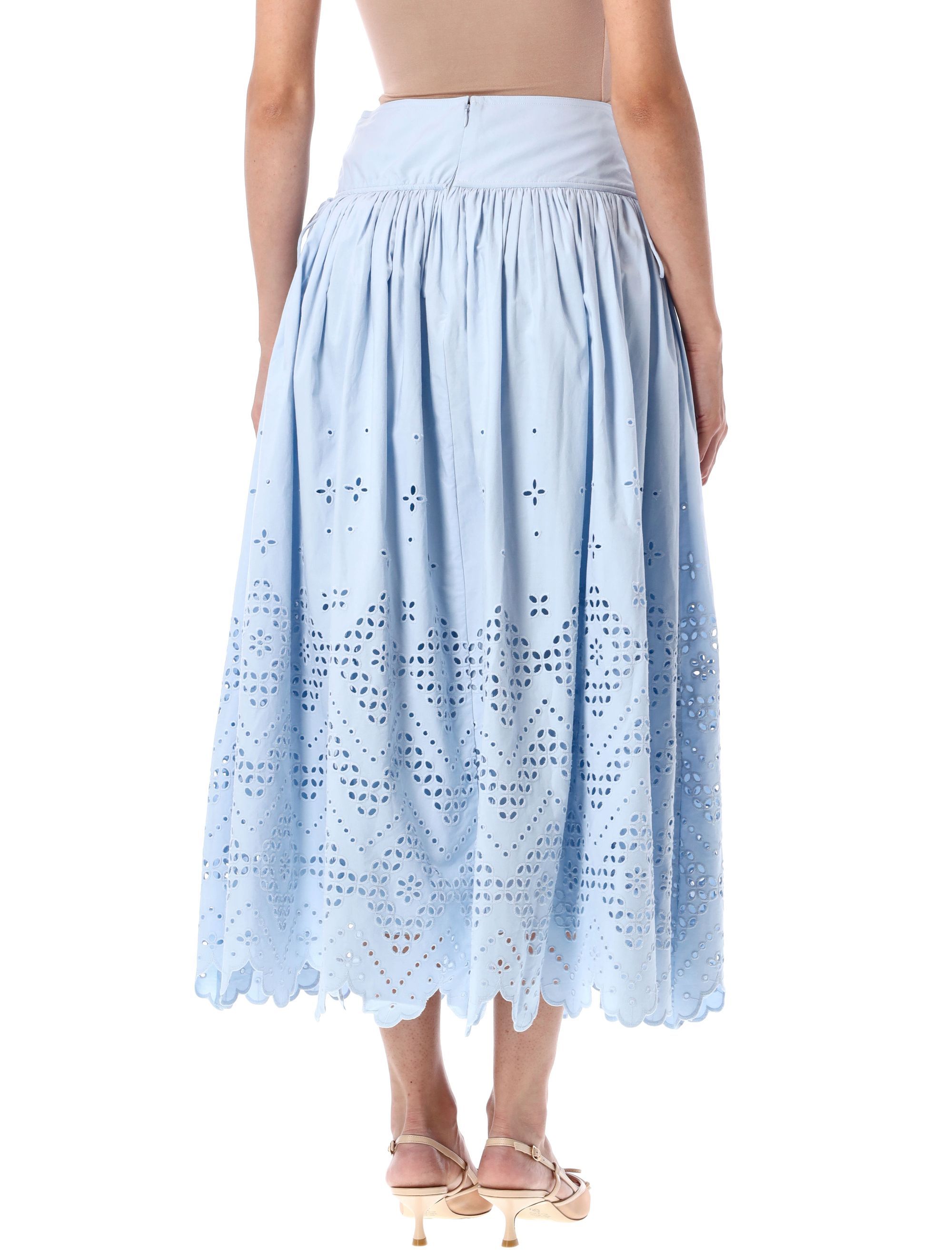 スカート SELF PORTRAIT SKIRT (PF25085SKL) Lilac rhinestone-embellished knit skirt Self-portrait