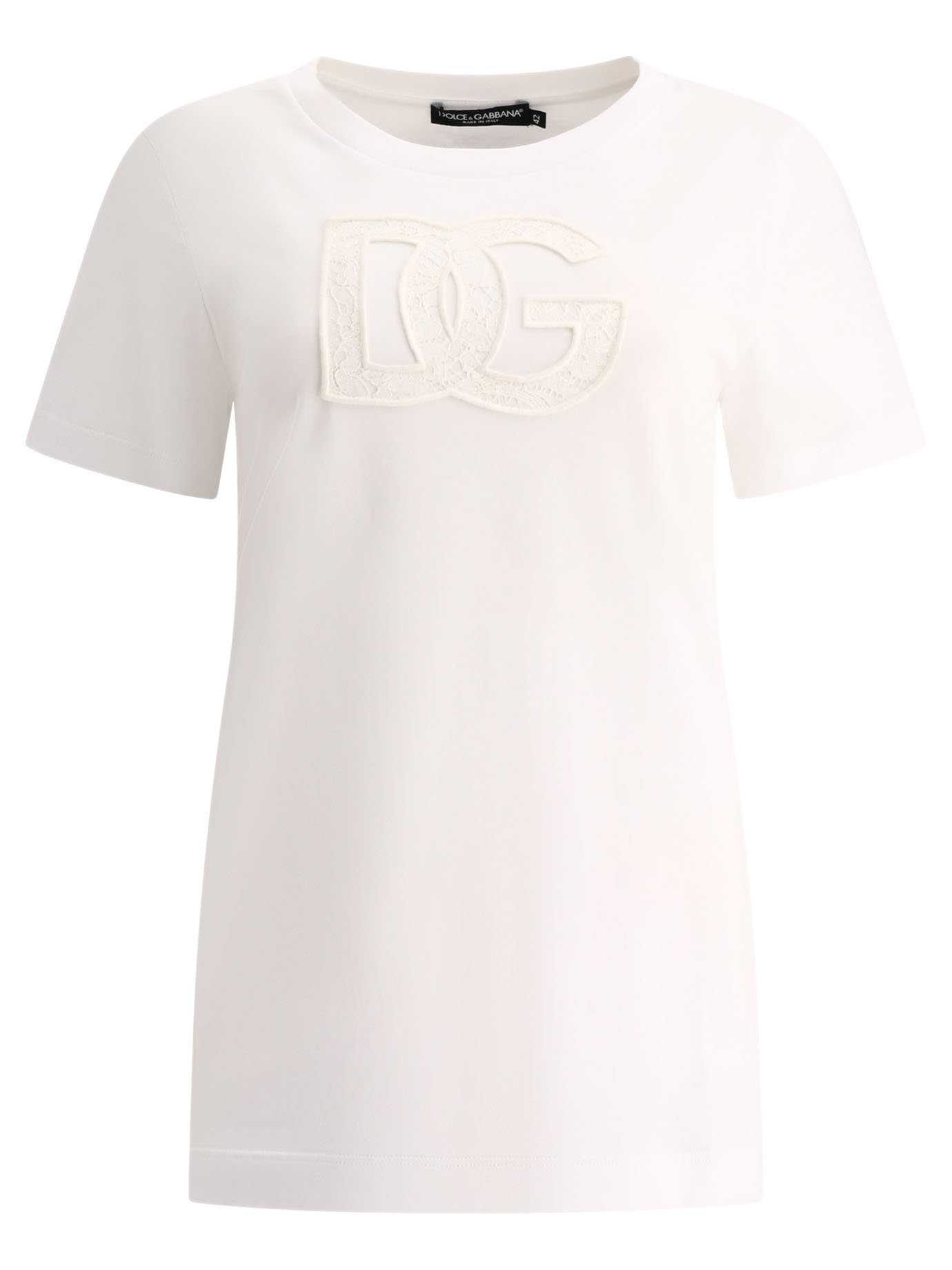 T-shirt with logo patch F8M68ZGDB9OW0800 (Dolce & Gabbana / Tシャツ・カットソー ) | Dolce & Gabbana (ドルチェガッバーナ)
