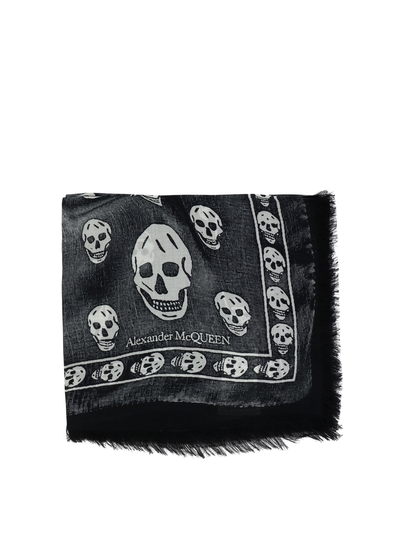"Skull Trompe l'oeil" scarf 7924394418Q1077 (Alexander McQUEEN / スカーフ・マフラー ) | Alexander McQUEEN (アレキサンダー・マックイーン)