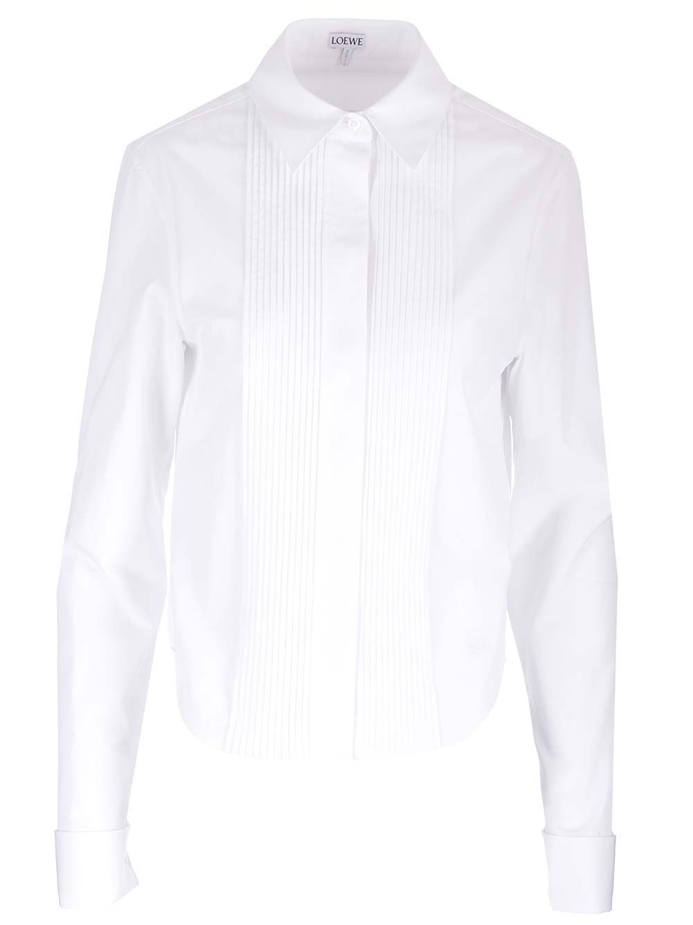 White pleated cotton shirt S540Y05X942090 (LOEWE / シャツ・ブラウス ) | LOEWE (ロエベ)