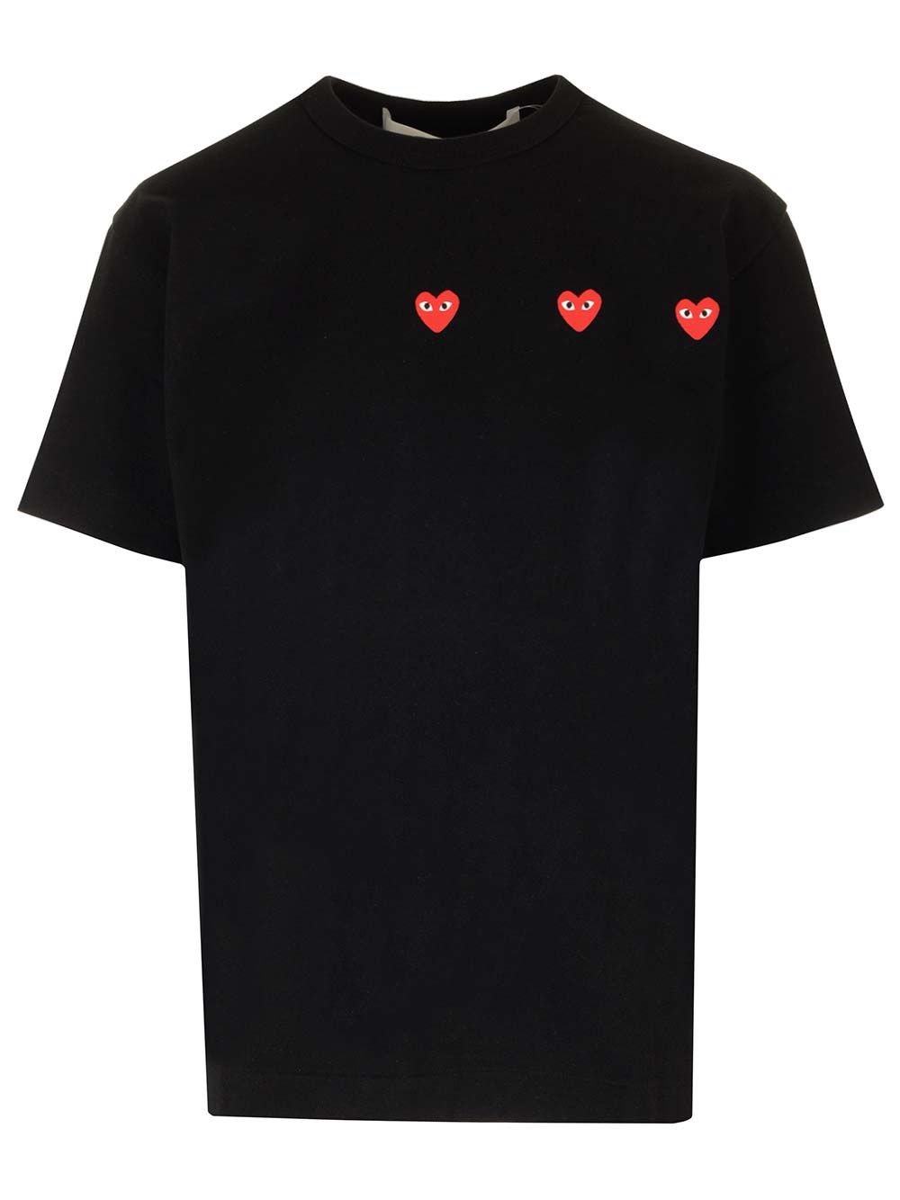 T-shirt with red hearts AXT3370511 (PLAY Comme Des Garçons / Tシャツ・カットソー ) | PLAY Comme Des Garçons (プレイ コムデギャルソン)