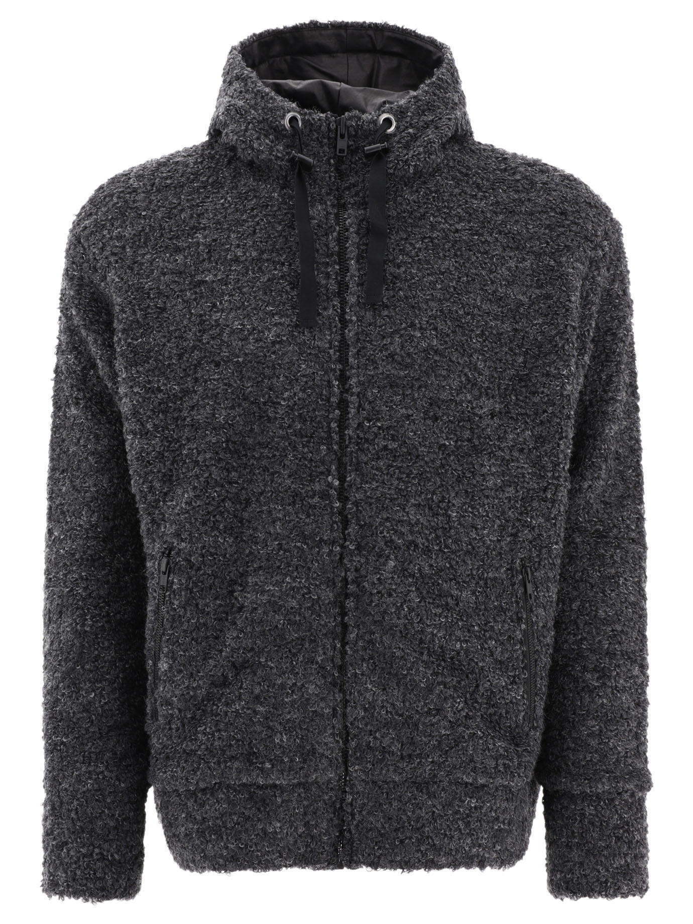 Textured drawstring zipped hoodie WLT022W231GRAY (JUNYA WATANABE / スウェット・フーディー ) | JUNYA WATANABE (ジュンヤ ワタナベ)