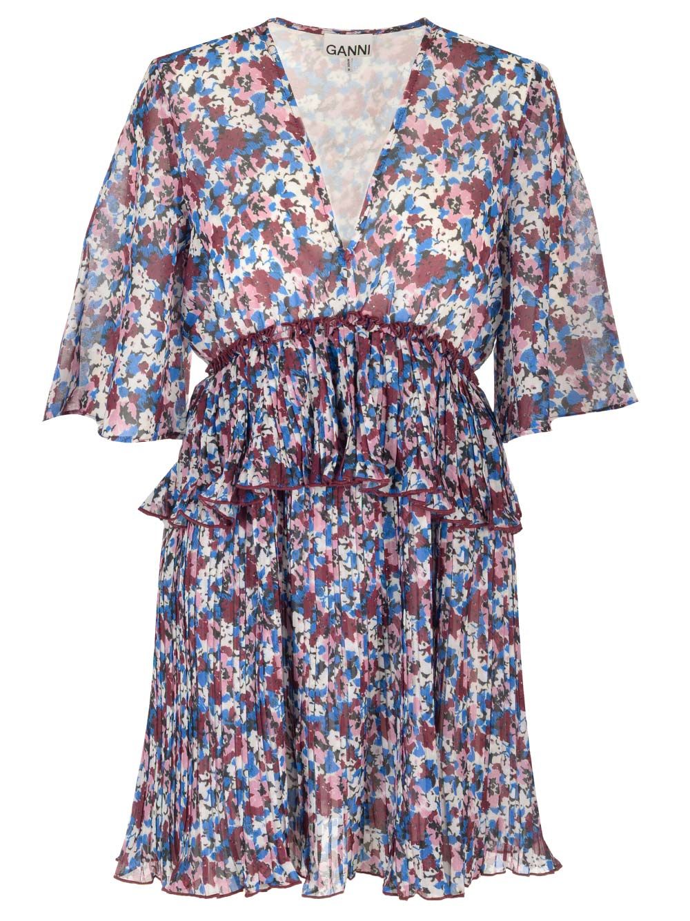 Printed georgette mini dress F8864999 (GANNI / ワンピース・ドレス・オールインワン ) | GANNI (ガニー)