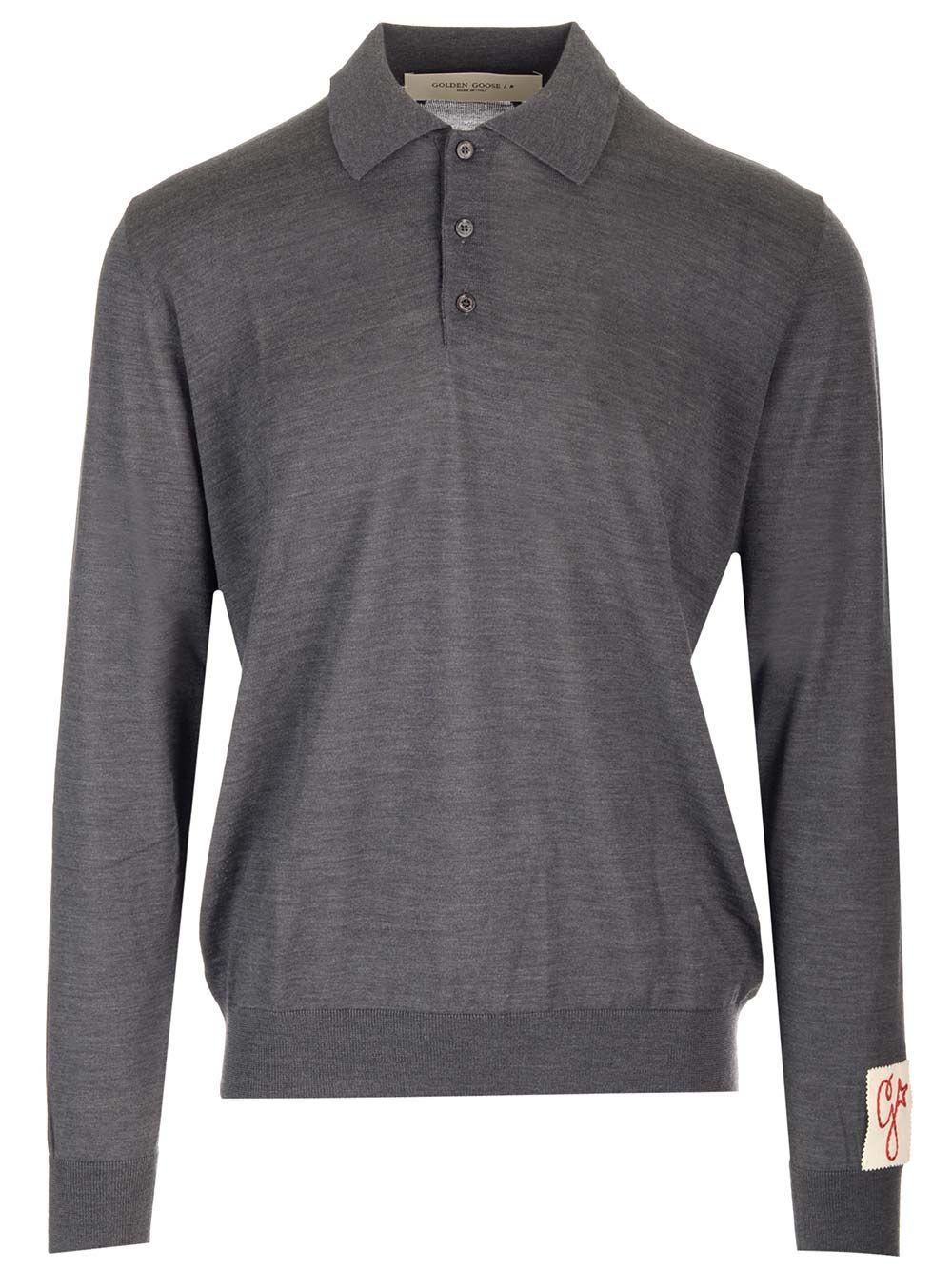 Grey polo shirt in wool GMP01353P00104160318 (Golden Goose / ニット・セーター・カーディガン ) | Golden Goose (ゴールデングース)