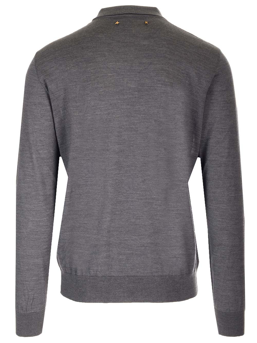 Grey polo shirt in wool GMP01353P00104160318 (Golden Goose / ニット・セーター・カーディガン ) | Golden Goose (ゴールデングース)(1)