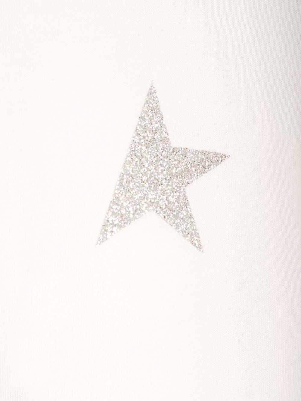 White t-shirt with glitter star GWP01220P00059480185 (Golden Goose / Tシャツ・カットソー ) | Golden Goose (ゴールデングース)(2)