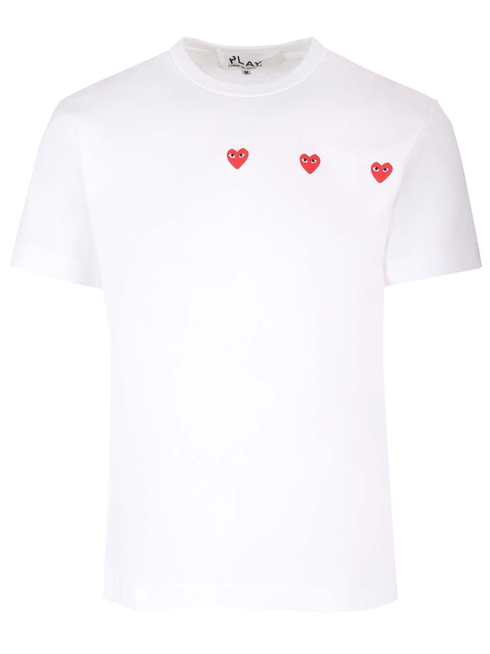 T-shirt with red hearts AXT3370513 (PLAY Comme Des Garçons / Tシャツ・カットソー ) | PLAY Comme Des Garçons (プレイ コムデギャルソン)