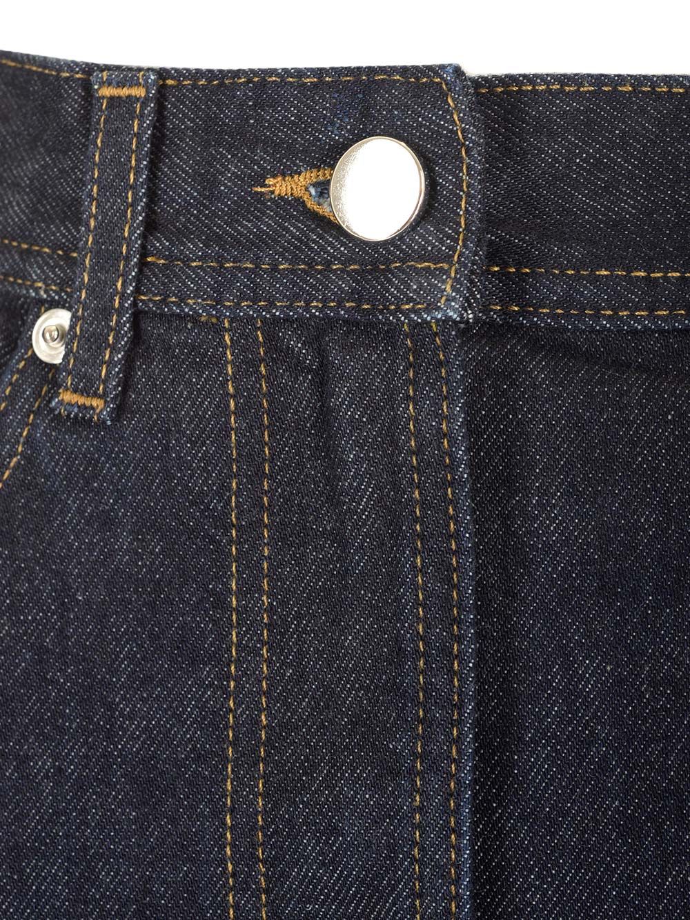 Long blue denim skirt RONARAWWASH (LOULOU STUDIO / スカート ) | LOULOU STUDIO (ルルスタジオ)(3)