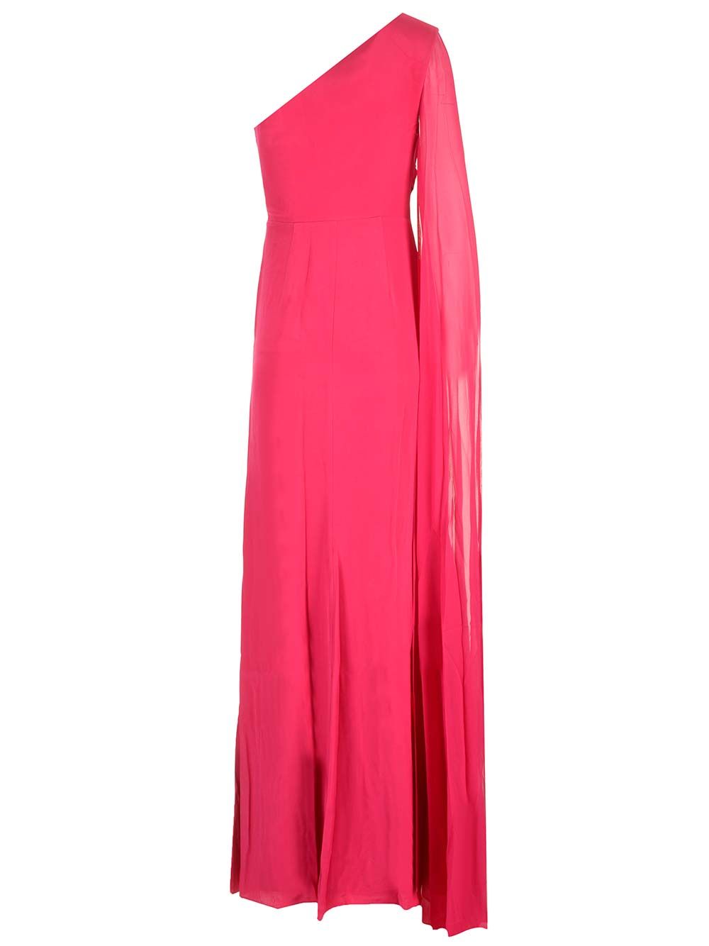 Asymmetrical silk dress RMPF24016GPPINK (ROLAND MOURET / ワンピース・ドレス・オールインワン ) | ROLAND MOURET (ローラン ムレ)(1)