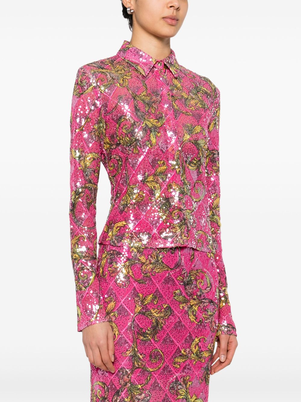 VERSACE JEANS COUTURE Shirts Pink 78HAL2B3JS443494 (VERSACE JEANS COUTURE / シャツ・ブラウス ) | VERSACE JEANS COUTURE (ヴェルサーチェ ジーンズ クチュール)(2)