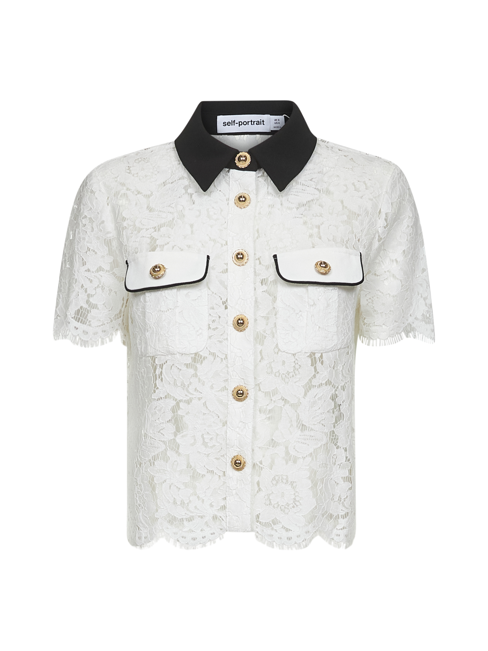 SELF PORTRAIT Top White PF25020TWWHITE (self-portrait / シャツ・ブラウス ) | self-portrait (セルフ・ポートレイト)