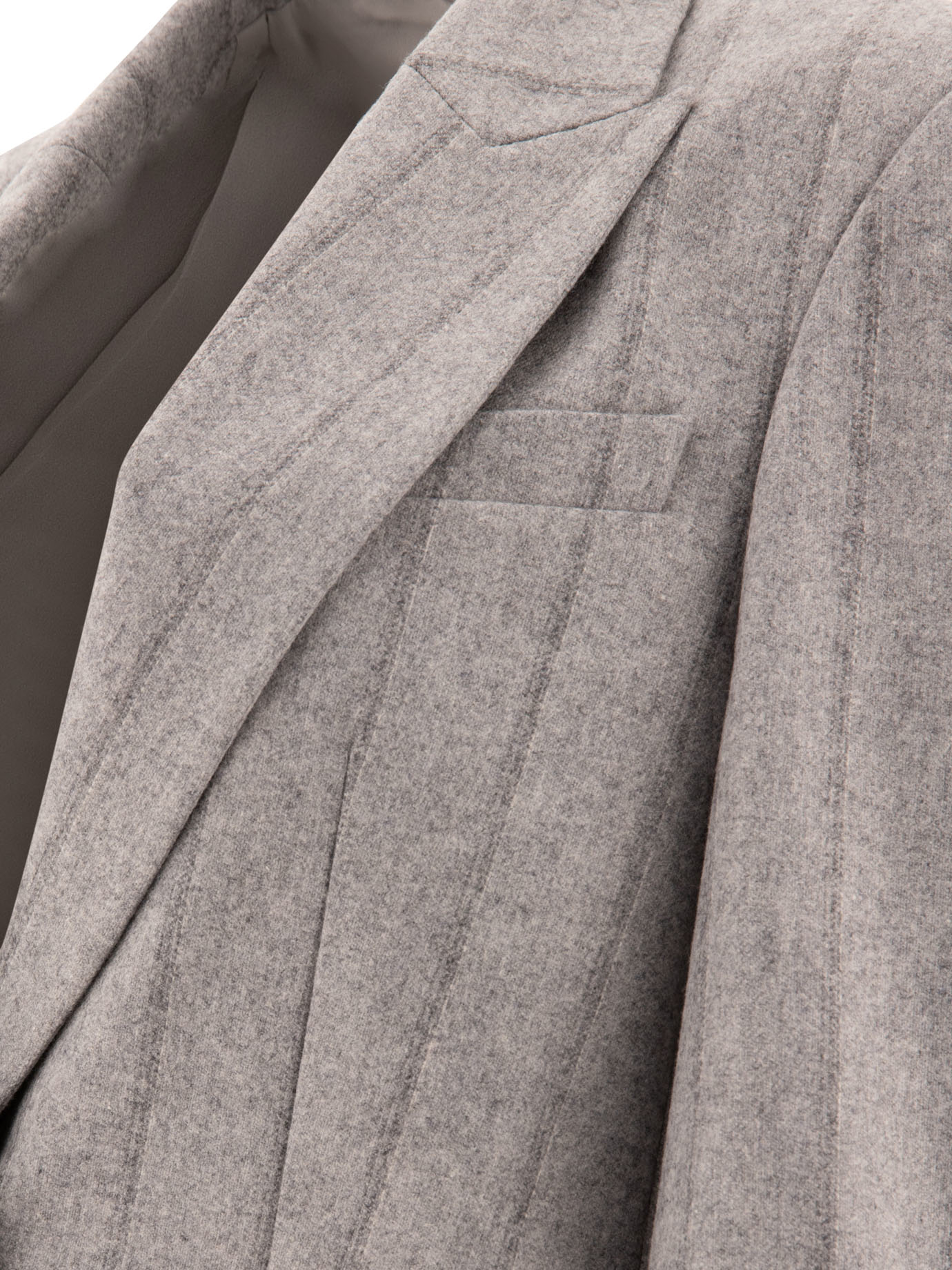 Striped cropped blazer with monili MD5892355C2247 (Brunello Cucinelli / スーツ・ジャケット ) | Brunello Cucinelli (ブルネロ・クチネリ)(3)