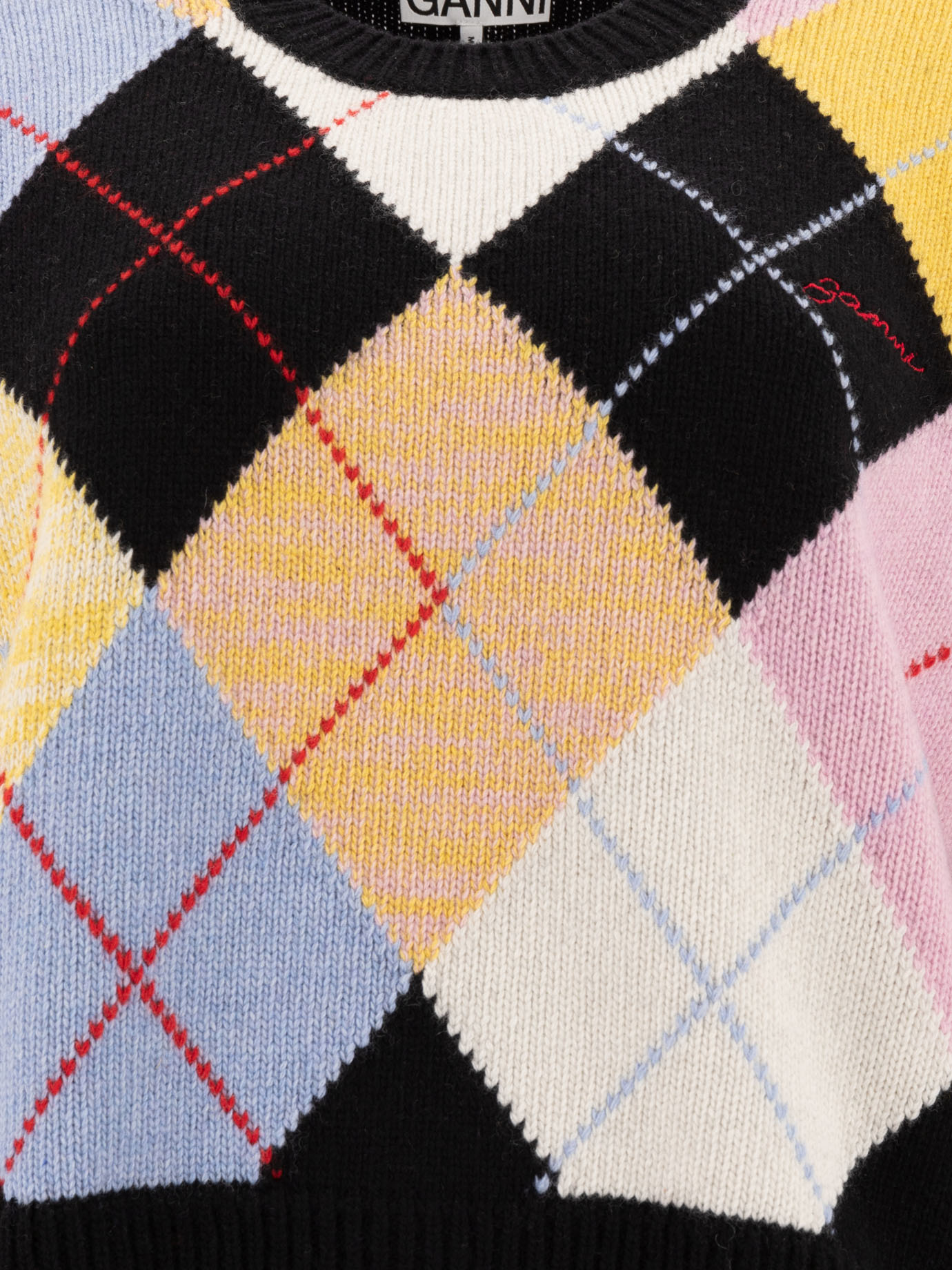 Harlequin Wool Mix Oversized O-neck Pullover K2379999 (GANNI / ニット・セーター・カーディガン ) | GANNI (ガニー)(2)