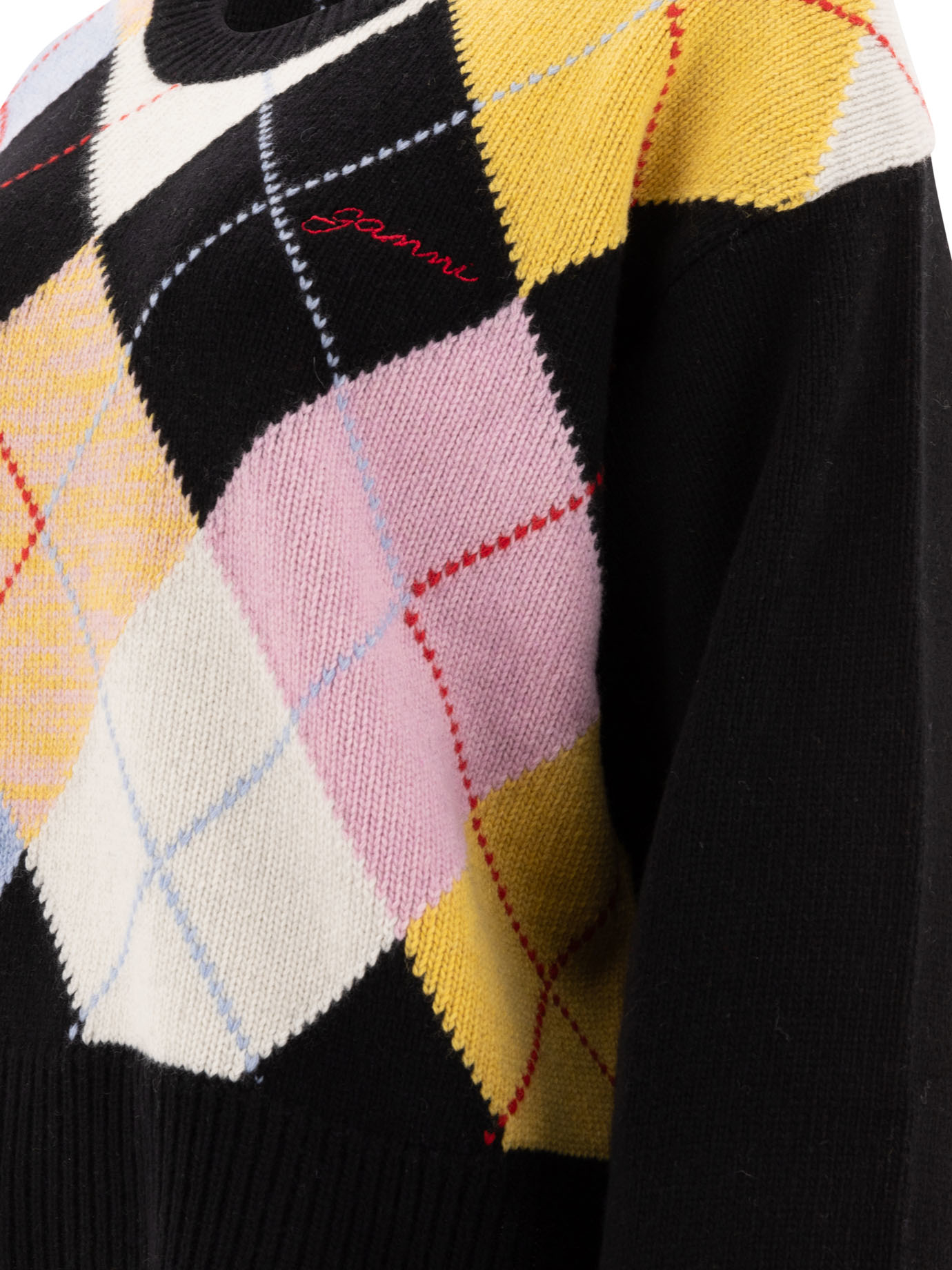 Harlequin Wool Mix Oversized O-neck Pullover K2379999 (GANNI / ニット・セーター・カーディガン ) | GANNI (ガニー)(3)