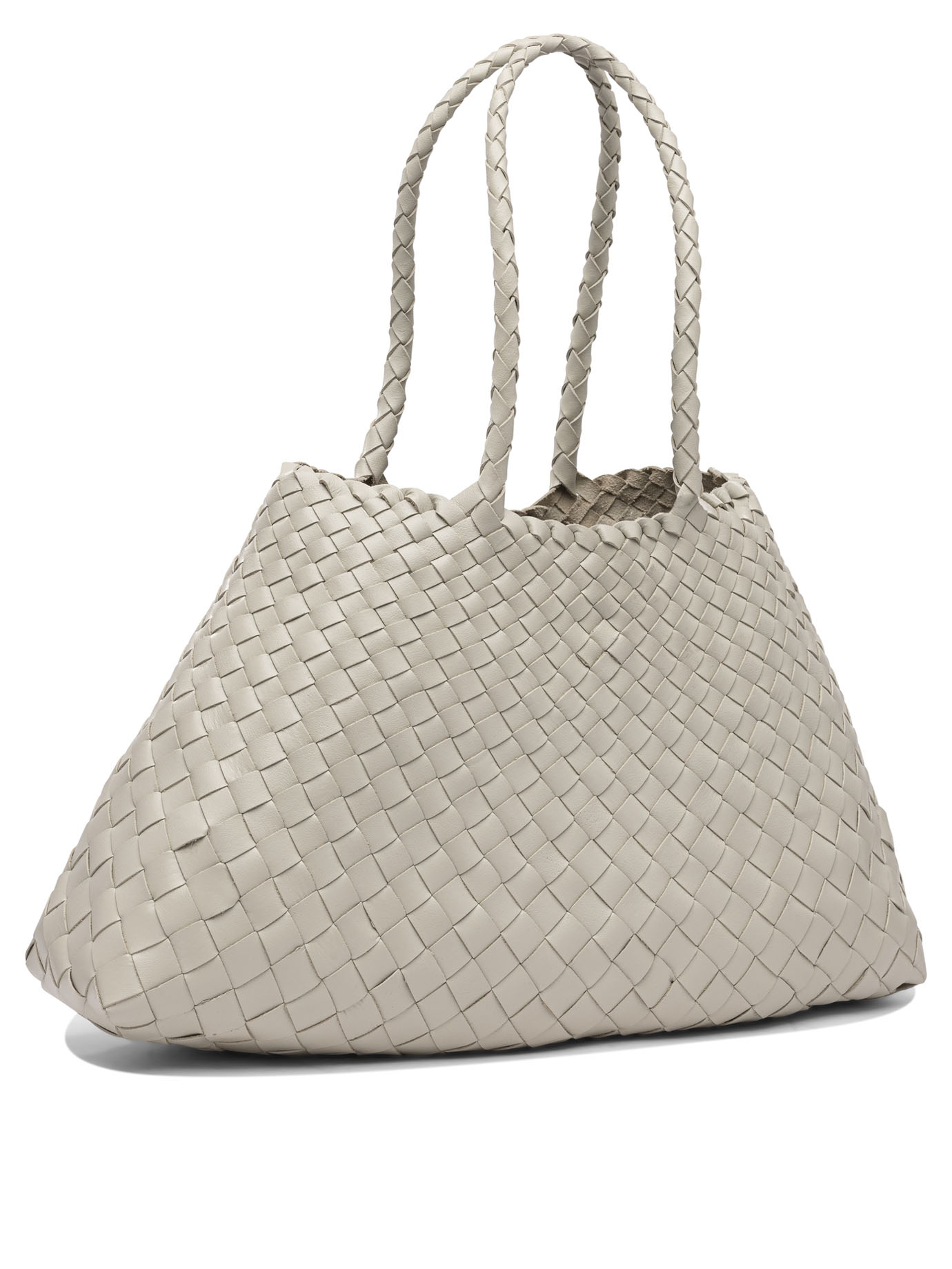 SANTA CROCE BIG TAPERED LEATHER STRAPS SHOULDER LENGHT STRAPS 44X23X14 CM 8892PEARL (dragon DIFFUSION / ハンドバッグ・ショルダーバッグ ) | dragon DIFFUSION (ドラゴンディフュージョン)(1)