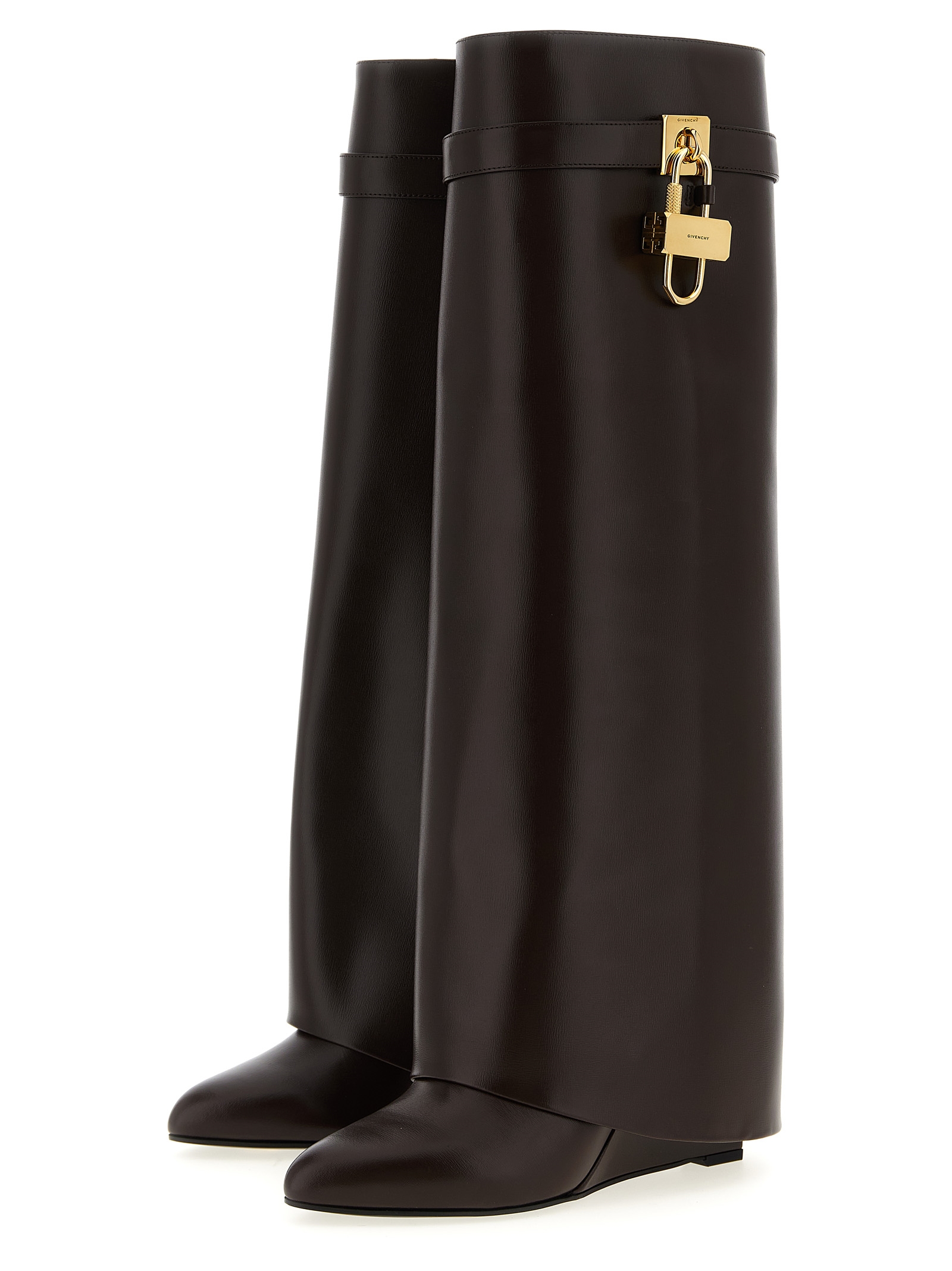 ブーツその他 GIVENCHY BOOTS (BE702EE1JA 202) Shark Lock boots in leather in - ebony brown | Givenchy US