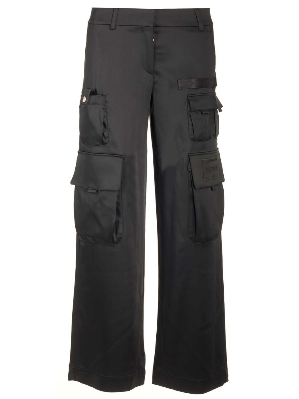 Black satin cargo "Toybox" trousers OWCF017S24FAB0031010 (Off-White / パンツ ) | Off-White (オフホワイト)