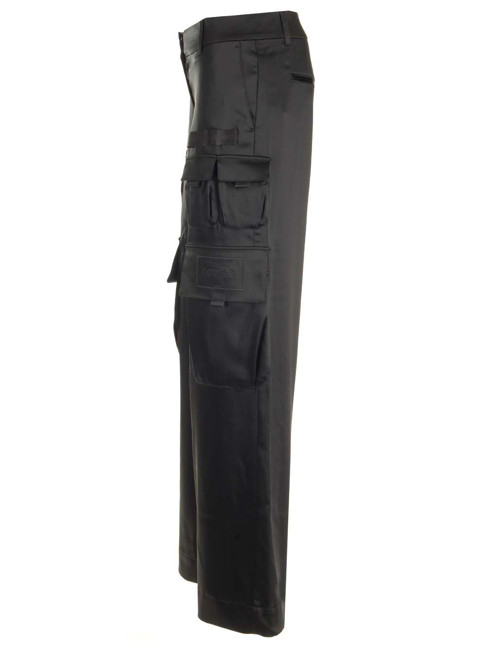Black satin cargo "Toybox" trousers OWCF017S24FAB0031010 (Off-White / パンツ ) | Off-White (オフホワイト)(2)