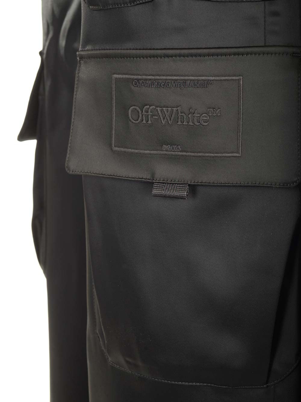 Black satin cargo "Toybox" trousers OWCF017S24FAB0031010 (Off-White / パンツ ) | Off-White (オフホワイト)(4)