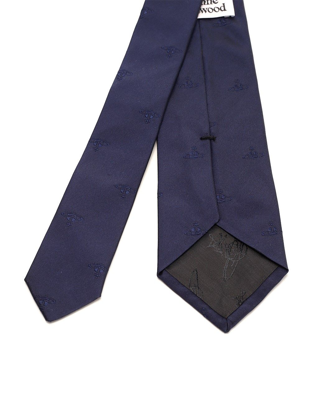 Navy blue silk tie 81050001W00TSK410 (Vivienne Westwood / ネクタイ ) | Vivienne Westwood (ヴィヴィアン・ウェストウッド)(3)