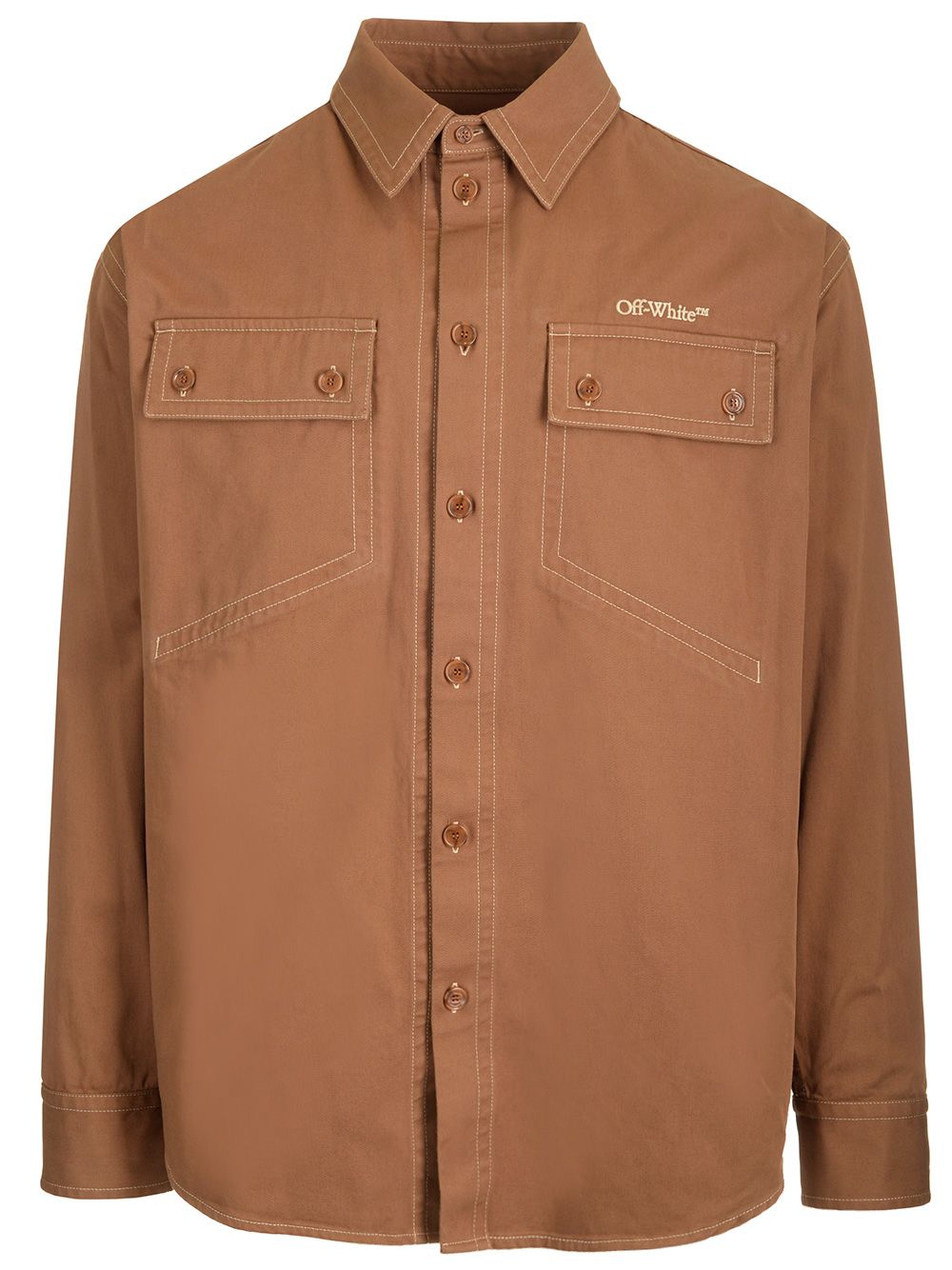 Cotton overshirt OMES017S25FAB0016061 (Off-White / カジュアルジャケット ) | Off-White (オフホワイト)