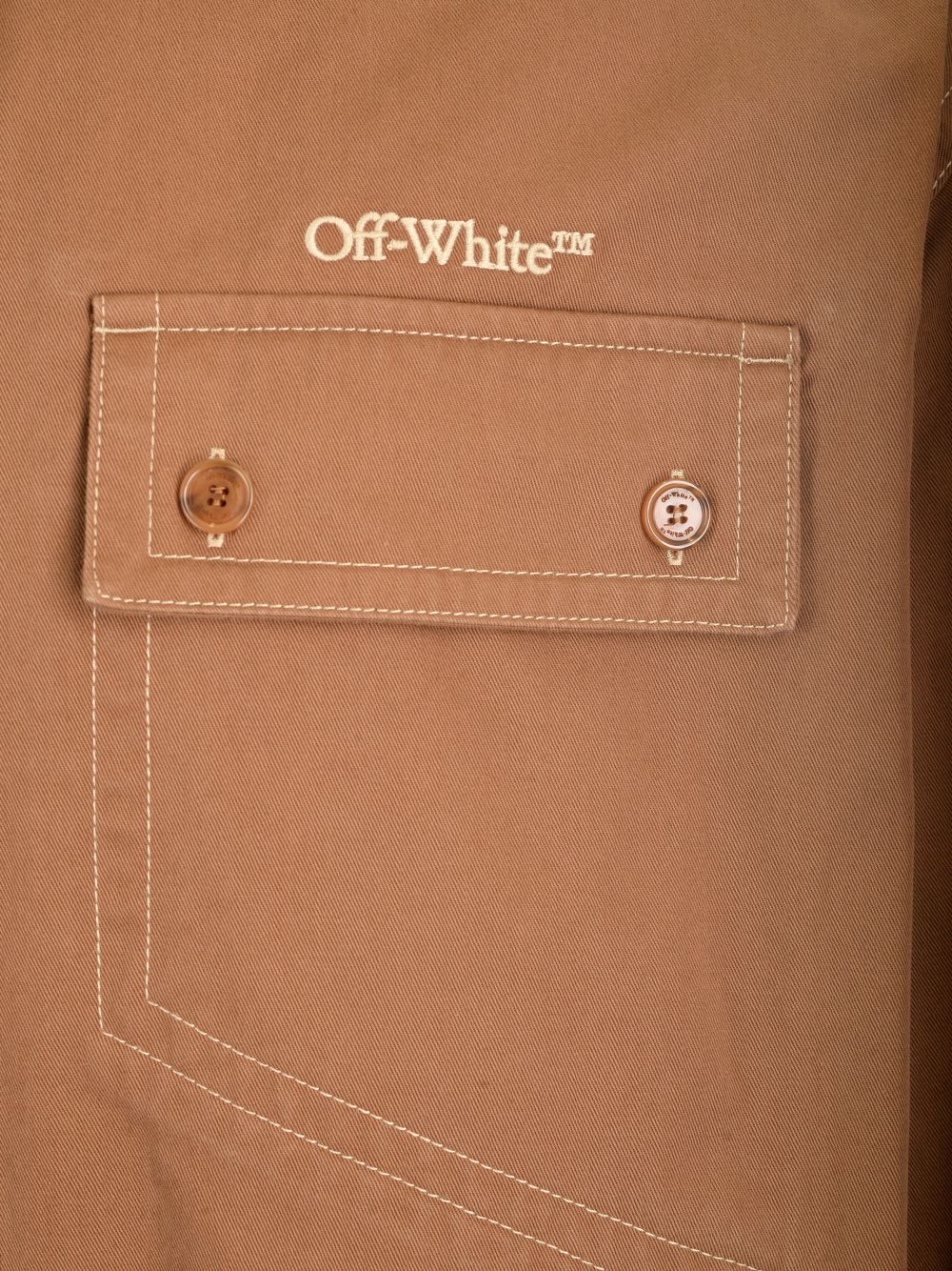 Cotton overshirt OMES017S25FAB0016061 (Off-White / カジュアルジャケット ) | Off-White (オフホワイト)(2)