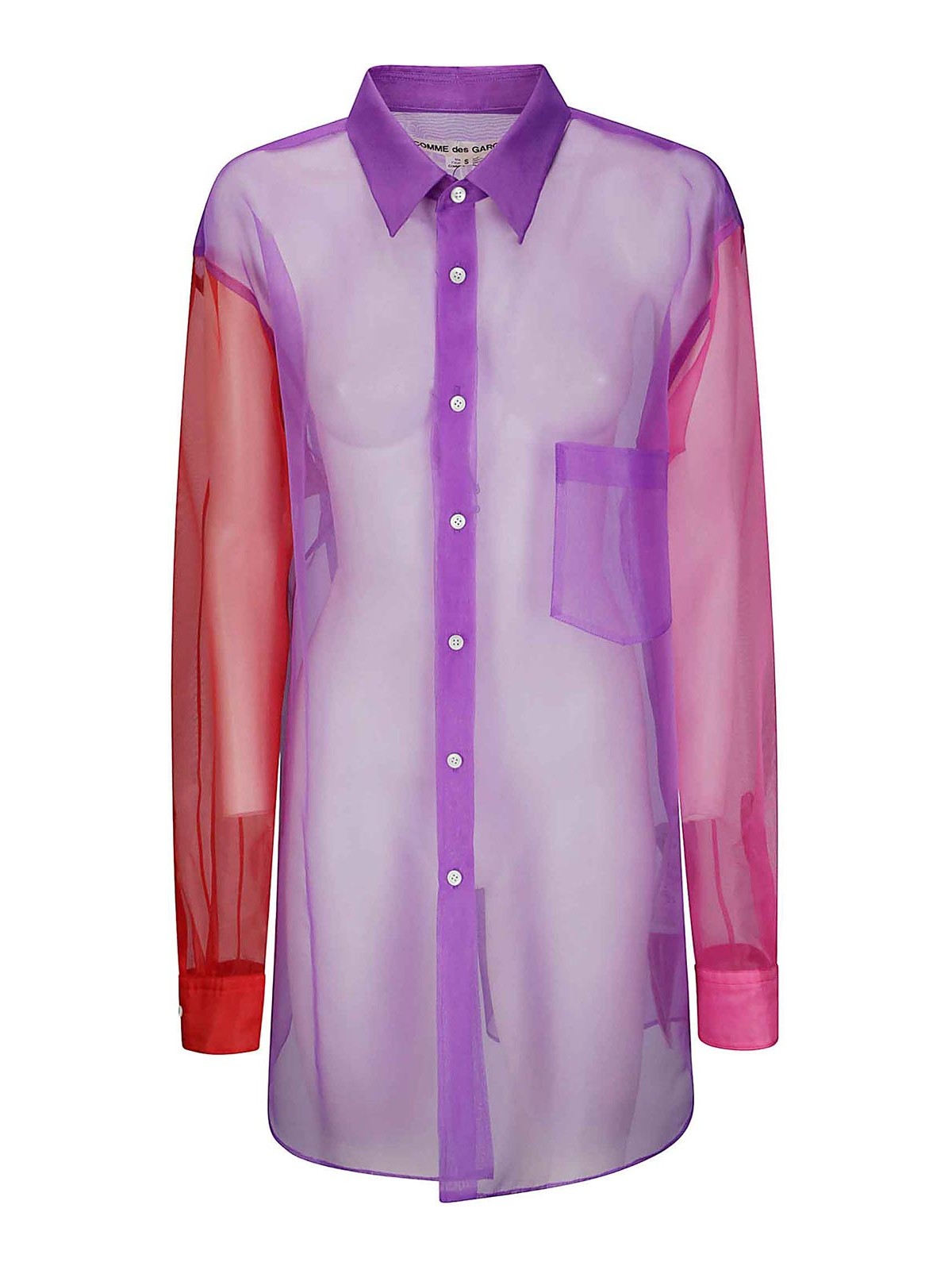 Two -tone transparent taffet shirt GOB010S251 (Comme Des Garçons / シャツ・ブラウス ) | Comme Des Garçons (コムデギャルソン)