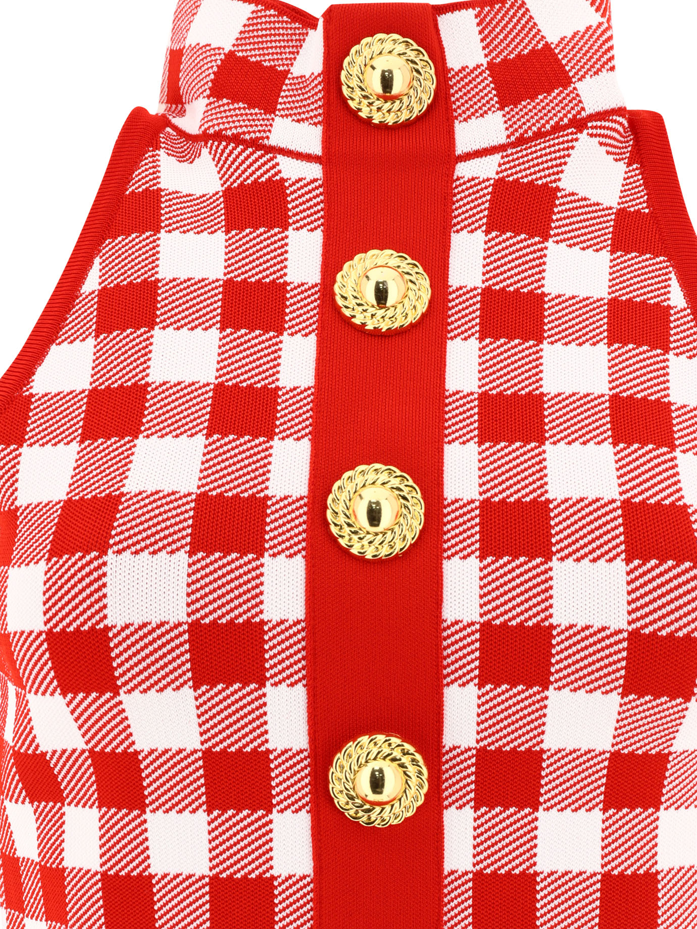 Fine gingham knit sleeveless top CF1AB018KF51MEF (Balmain / タンクトップ・キャミソール ) | Balmain (バルマン)(2)