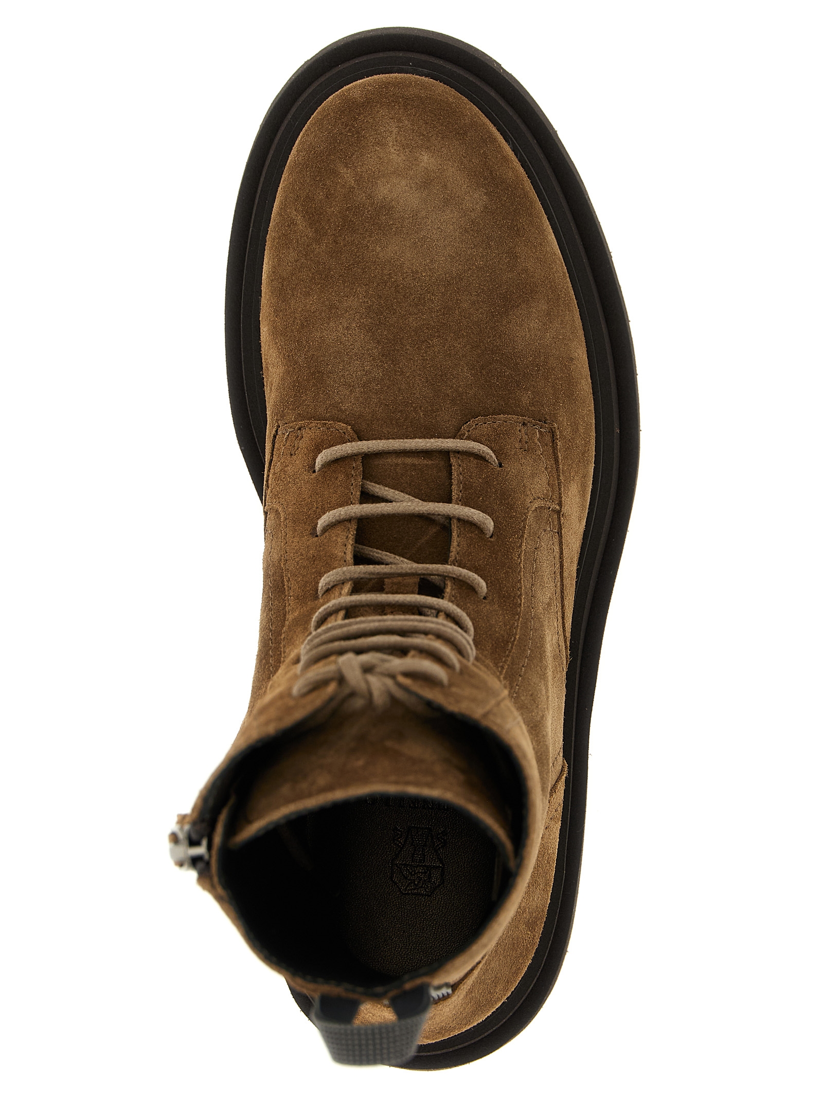 ブーツその他 Brunello Cucinelli Monile Suede Combat Boots Monili suede combat boots in beige - Brunello Cucinelli