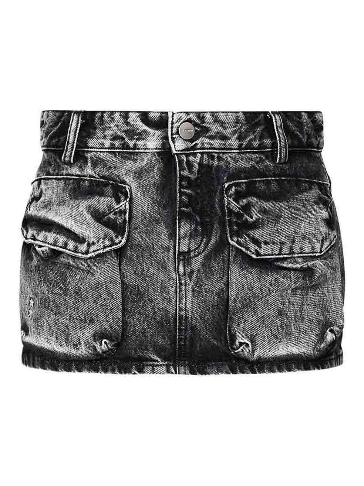 Aged-Effect Miniskirt In Cotton Denim GIO8020 (ICON DENIM / スカート ) | ICON DENIM (アイコン デニム)