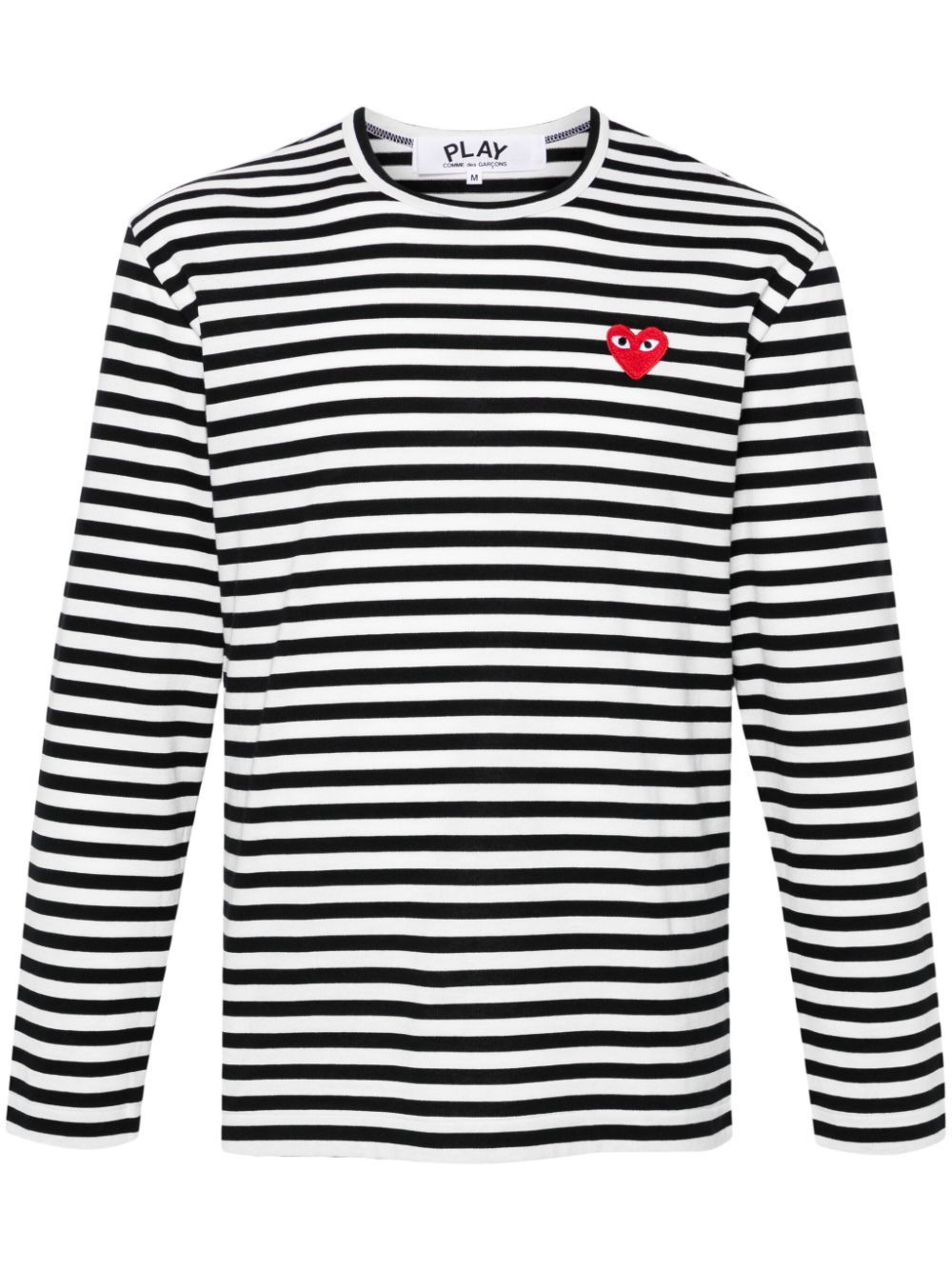 RED HEART LONG-SLEEVED STRIPED T-SHIRT P1T164BLACKWHITE (PLAY Comme Des Garçons / Tシャツ・カットソー ) | PLAY Comme Des Garçons (プレイ コムデギャルソン)