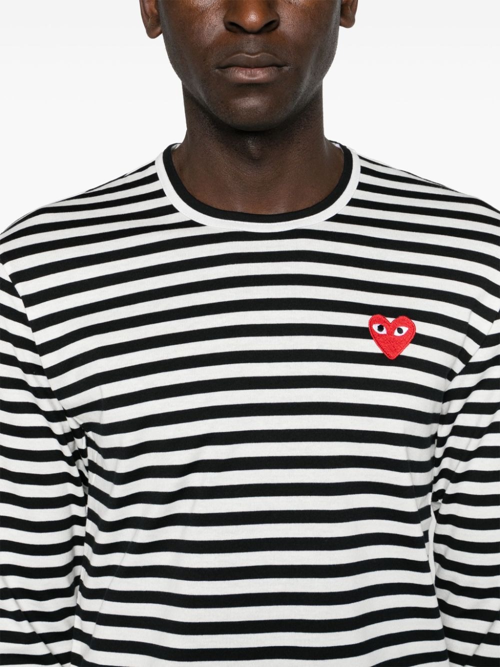 RED HEART LONG-SLEEVED STRIPED T-SHIRT P1T164BLACKWHITE (PLAY Comme Des Garçons / Tシャツ・カットソー ) | PLAY Comme Des Garçons (プレイ コムデギャルソン)(6)