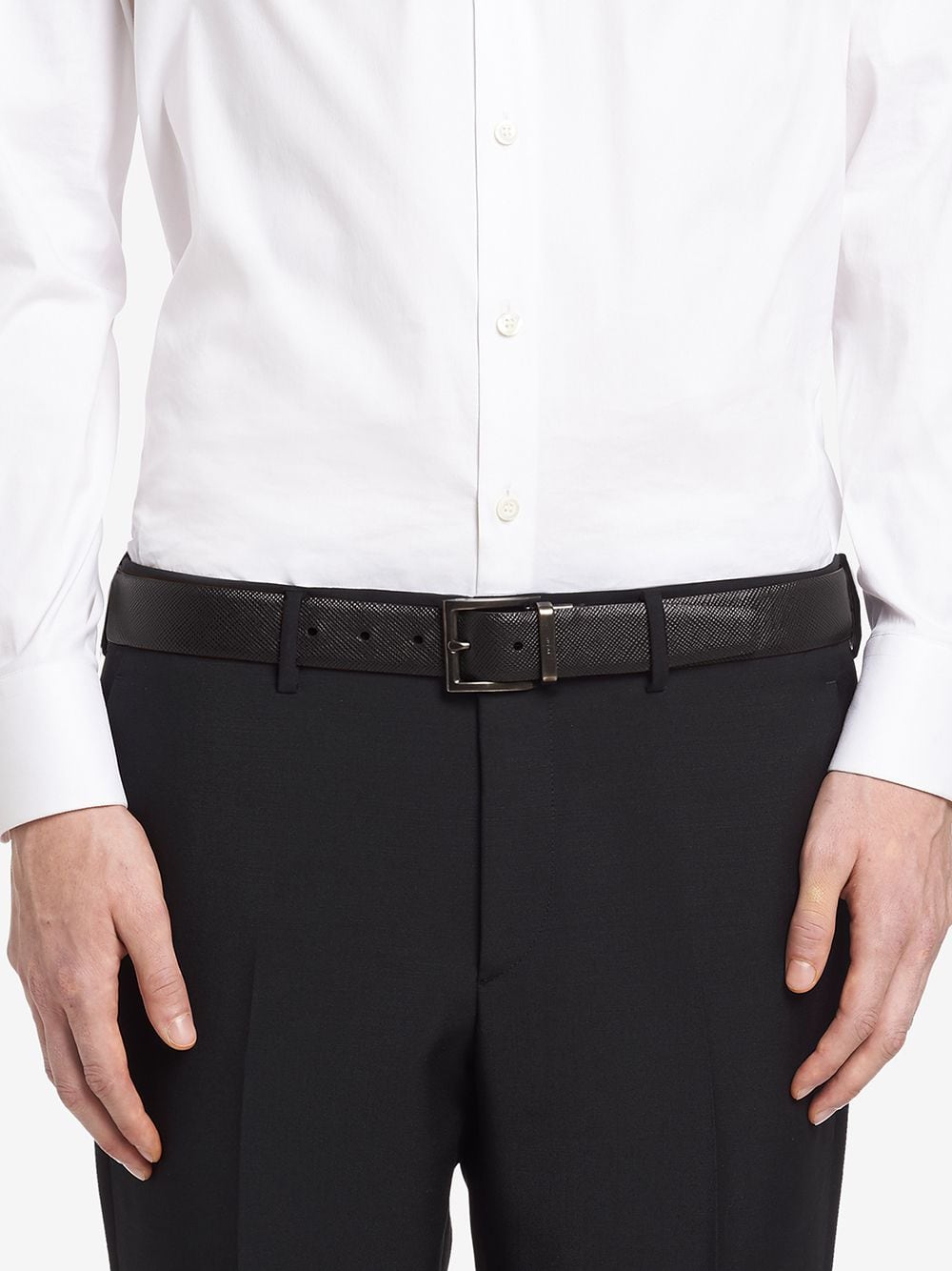 TWO-TONE SAFFIANO LEATHER REVERSIBILE BELT 2CC004053F00XF (Prada / ベルト・サスペンダー ) | Prada (プラダ)(3)