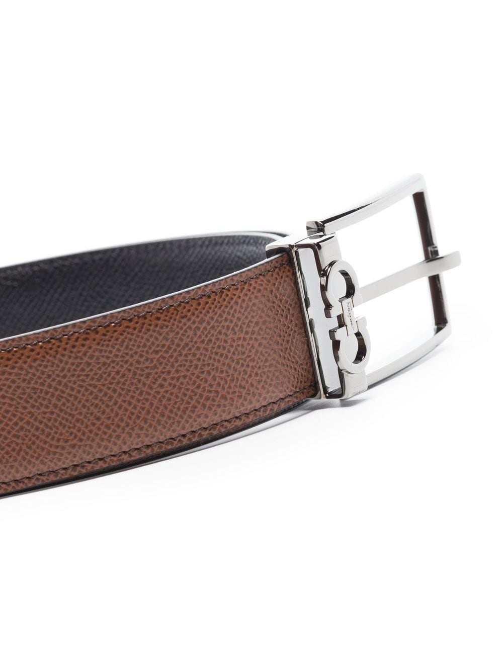STAMPED LEATHER REVERSIBLE GANCINI BELT WITH RECTANGULAR BUCKLE 67A0370709528RADICANERO (FERRAGAMO / ベルト・サスペンダー ) | FERRAGAMO (フェラガモ)(2)