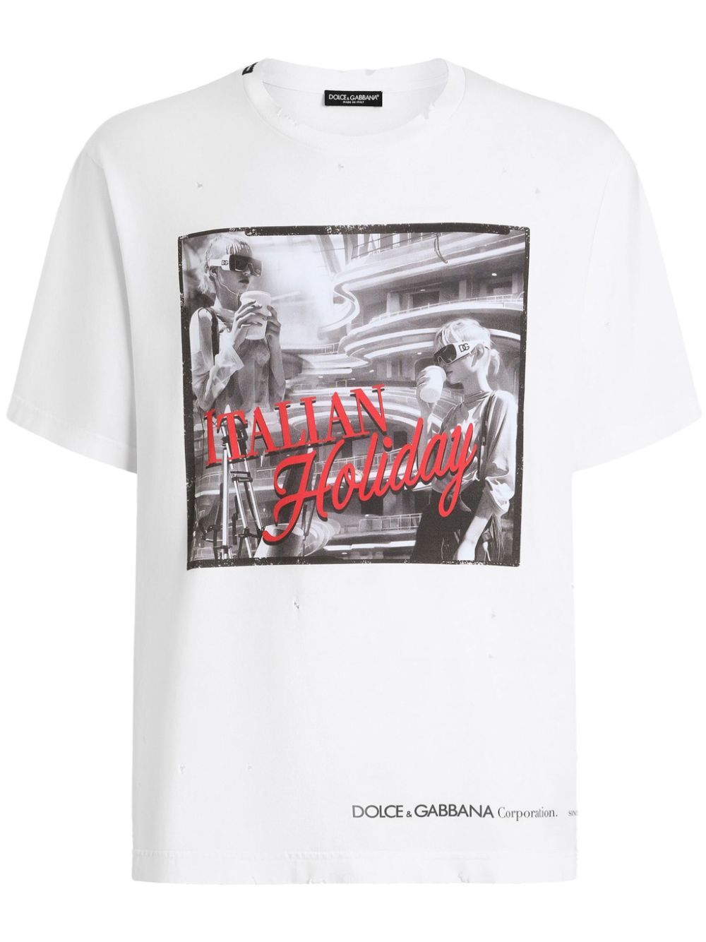 ITALIAN HOLIDAY PRINT COTTON T-SHIRT G8PN9TG7O4TW0800 (Dolce & Gabbana / Tシャツ・カットソー ) | Dolce & Gabbana (ドルチェガッバーナ)