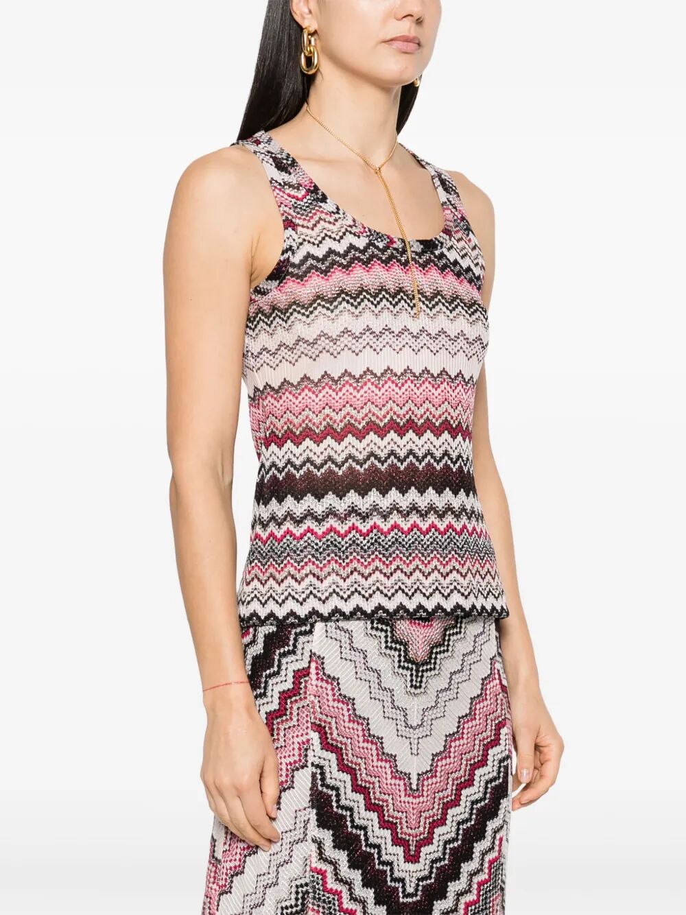 SERRATED LAMÉ ZIG-ZAG PATTERN TANK TOP DS25SK0TBR00ZVSM9KQ (MISSONI / タンクトップ・キャミソール ) | MISSONI (ミッソー二)(2)