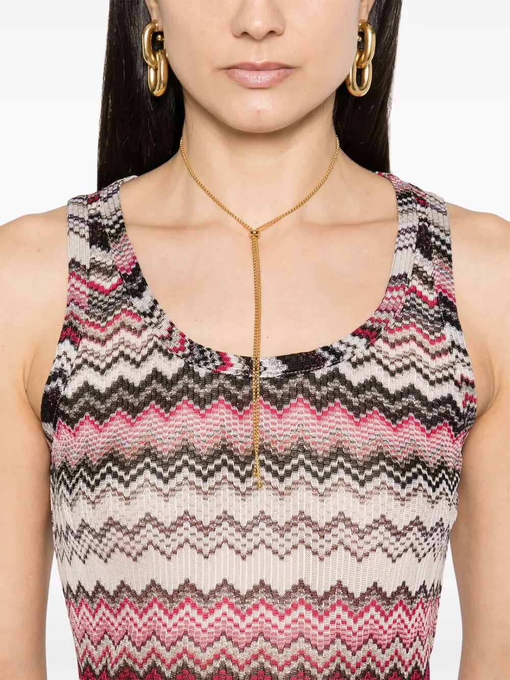 SERRATED LAMÉ ZIG-ZAG PATTERN TANK TOP DS25SK0TBR00ZVSM9KQ (MISSONI / タンクトップ・キャミソール ) | MISSONI (ミッソー二)(4)