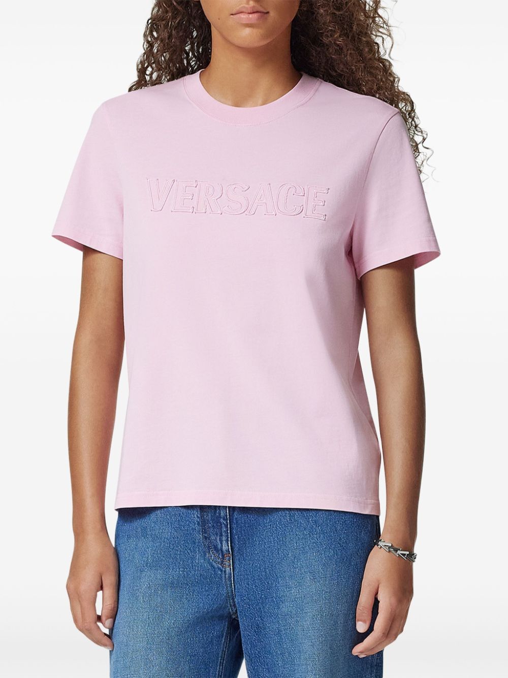 FRINGED LOGO T-SHIRT 10189811A136161PS10 (VERSACE / Tシャツ・カットソー ) | VERSACE (ヴェルサーチェ)(1)