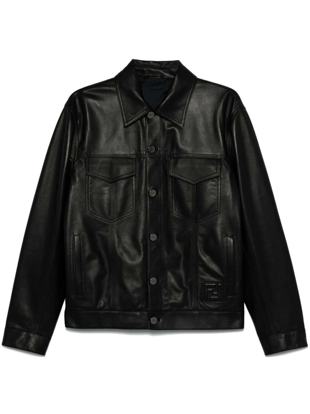 EMBOSSED FF PATCH NAPPA LEATHER BLOUSON JACKET FPJ862ATJZF0GME (FENDI / レザー&ファージャケット・コート ) | FENDI (フェンディ)