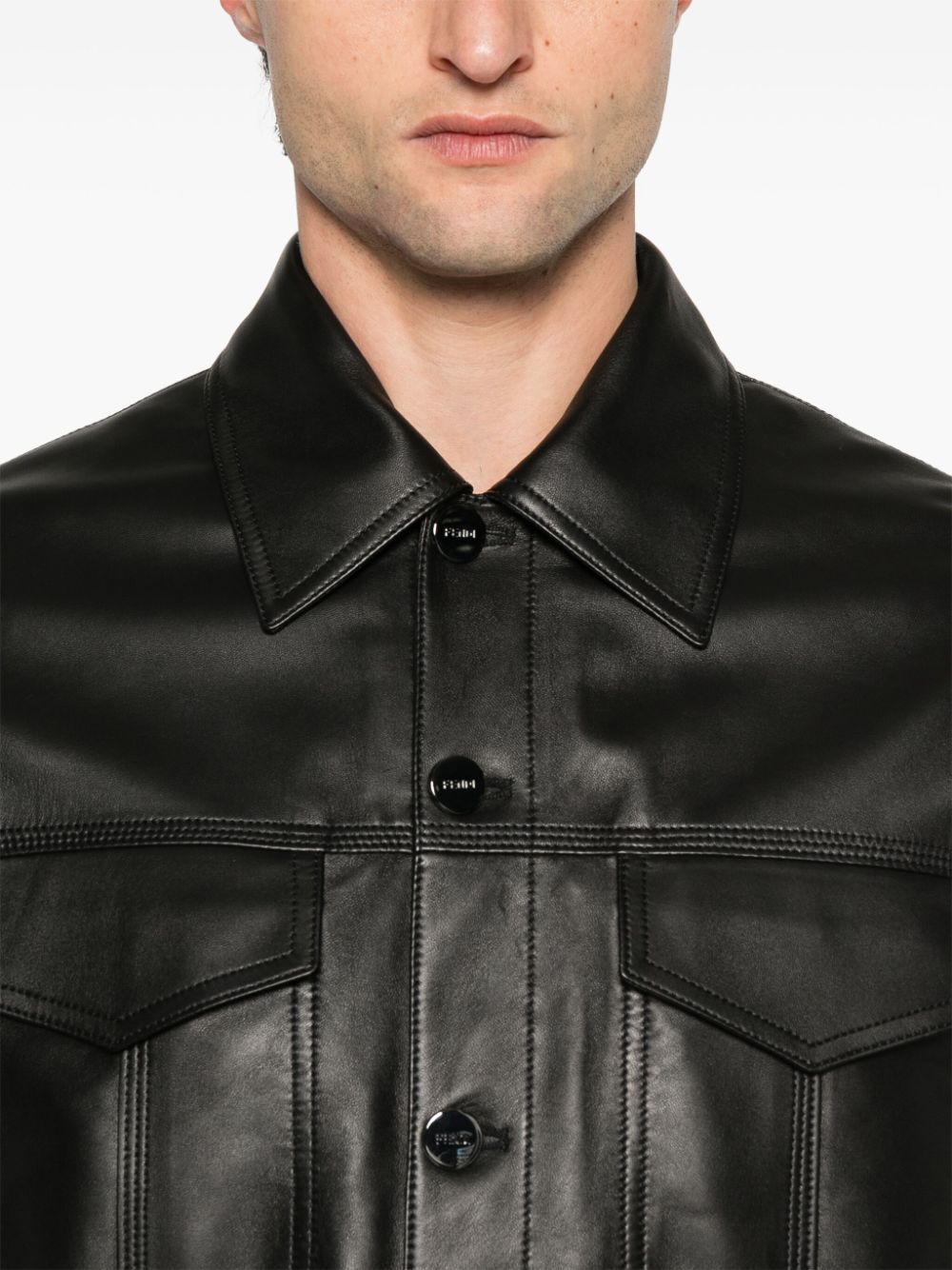 EMBOSSED FF PATCH NAPPA LEATHER BLOUSON JACKET FPJ862ATJZF0GME (FENDI / レザー&ファージャケット・コート ) | FENDI (フェンディ)(4)